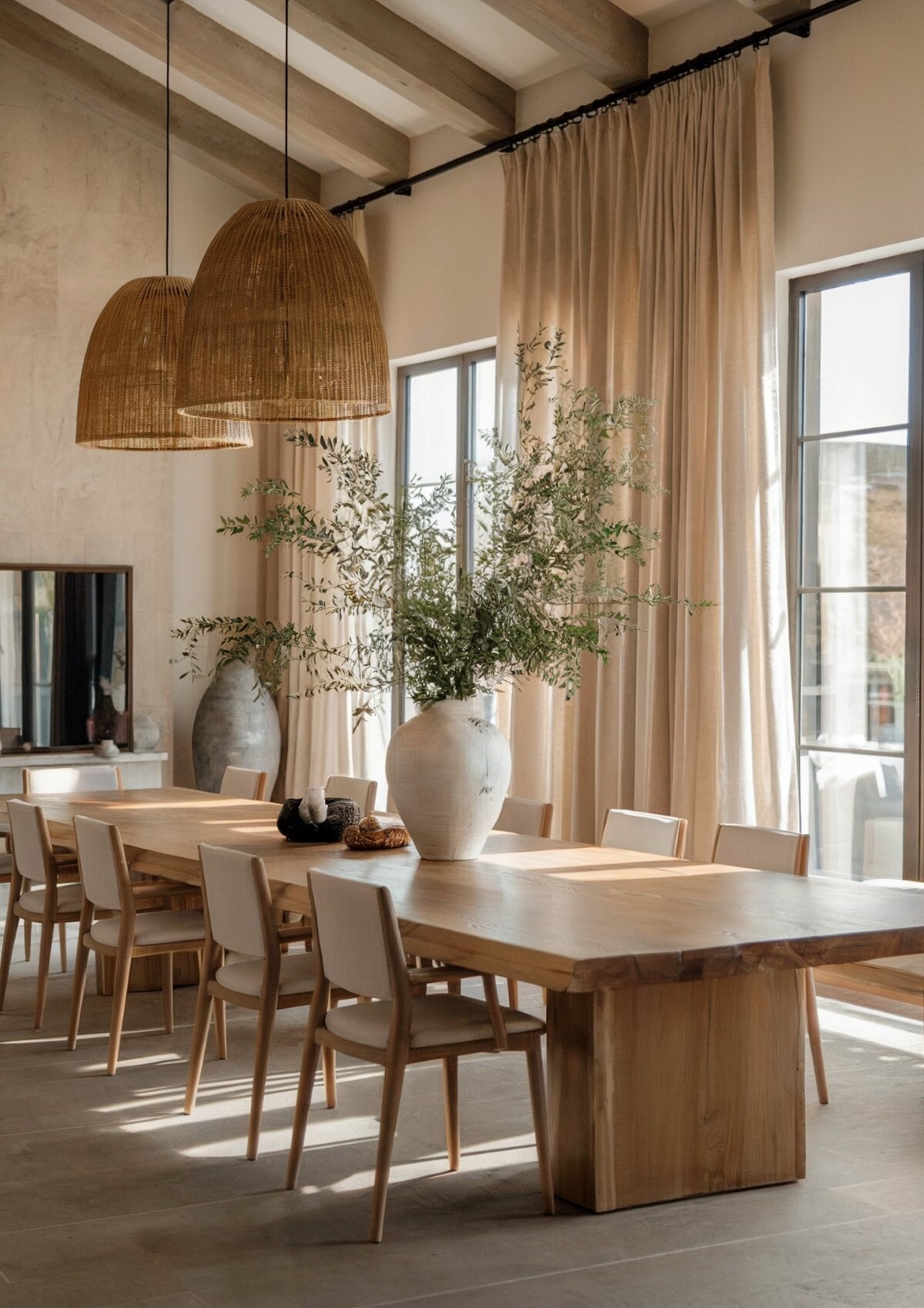 dining room buffet decor minimalist large dining area with wooden table and chairs
