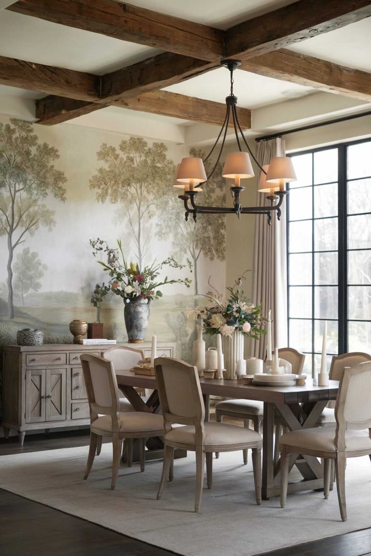 eclectic dining room ideas vintage modern light colored chairs and table wallpaper