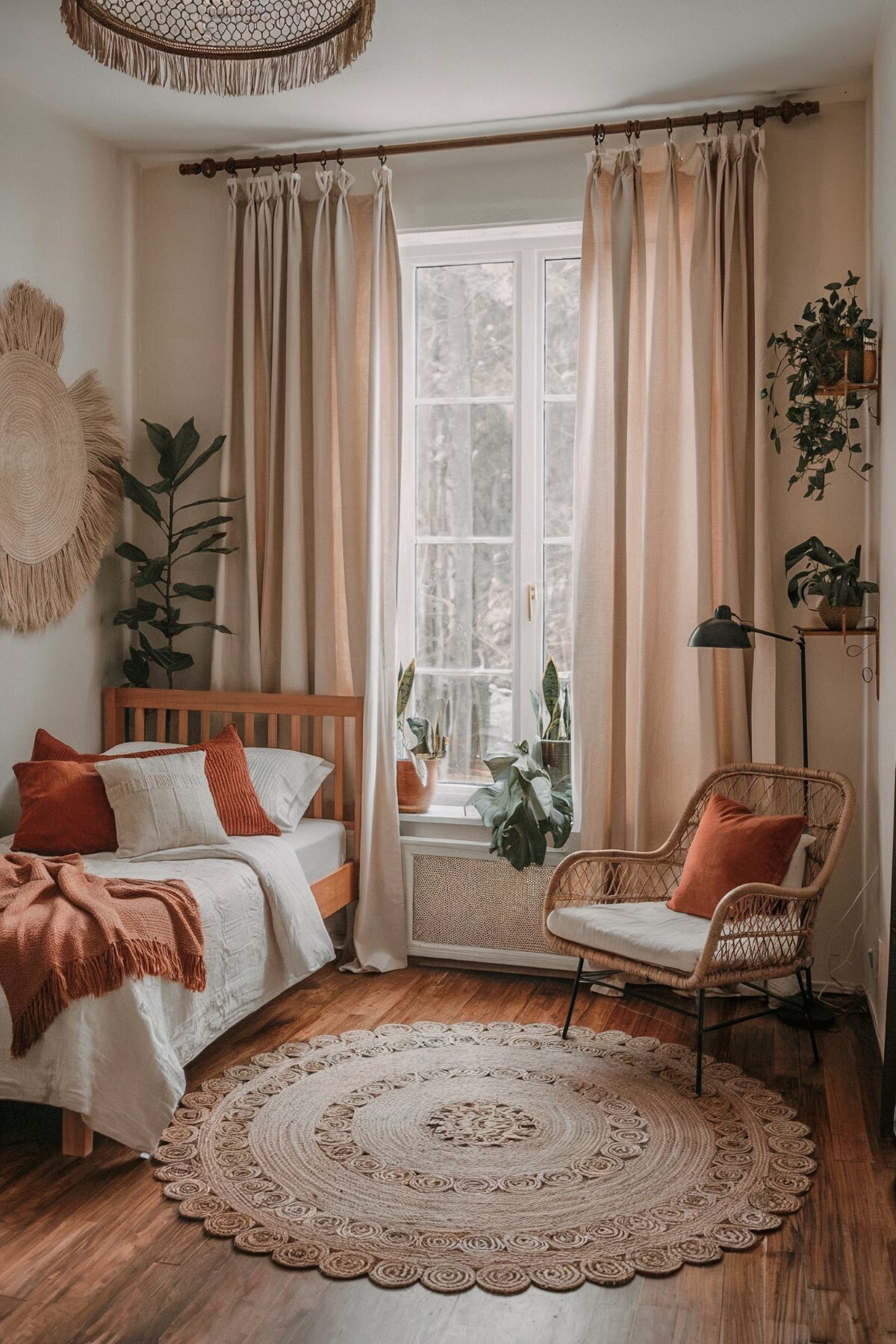 extremely small bedroom ideas boho small bedroom made spacious, includes a wicker chair