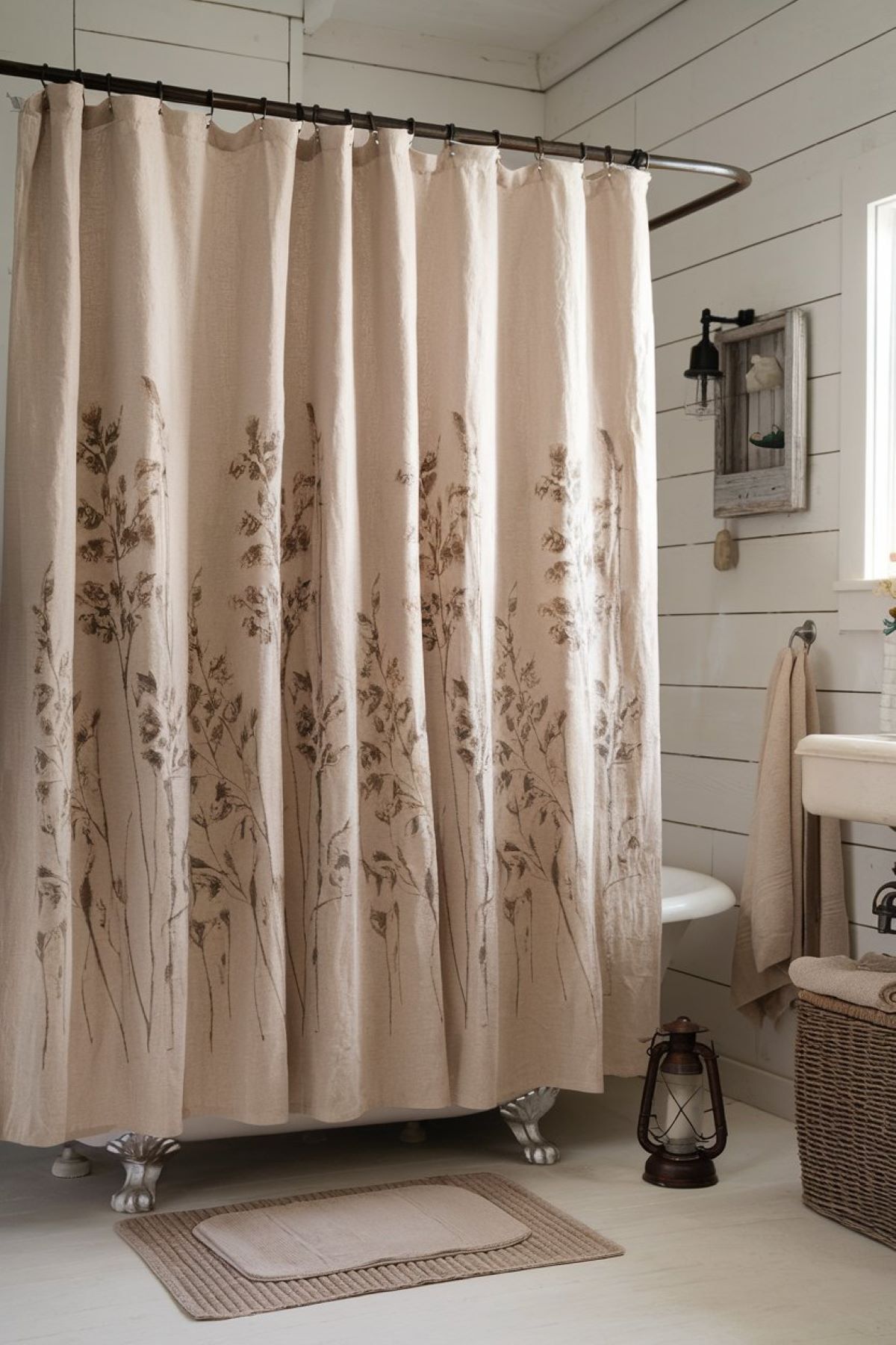farmhouse bathroom shower curtain ideas