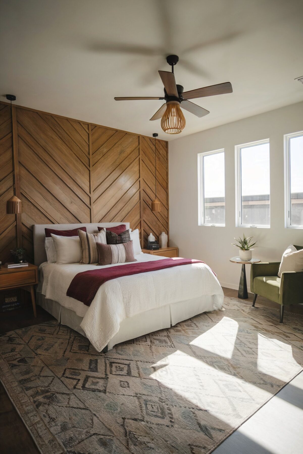 farmhouse bedroom accent wall design