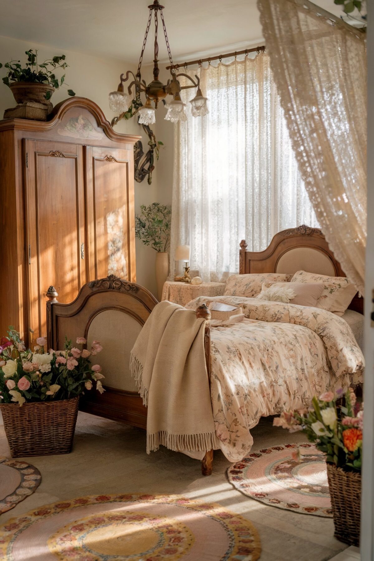 farmhouse bedroom cozy vintage design