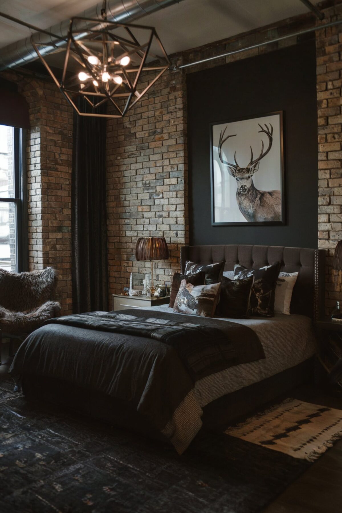 farmhouse bedroom dark theme design