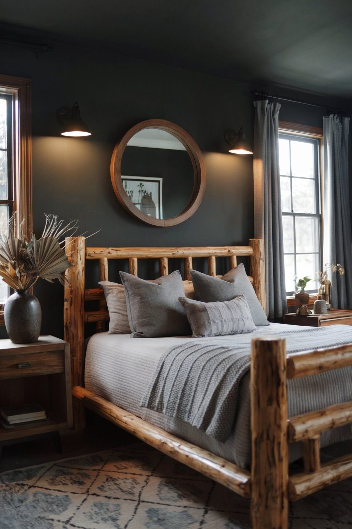 farmhouse bedroom gray color design