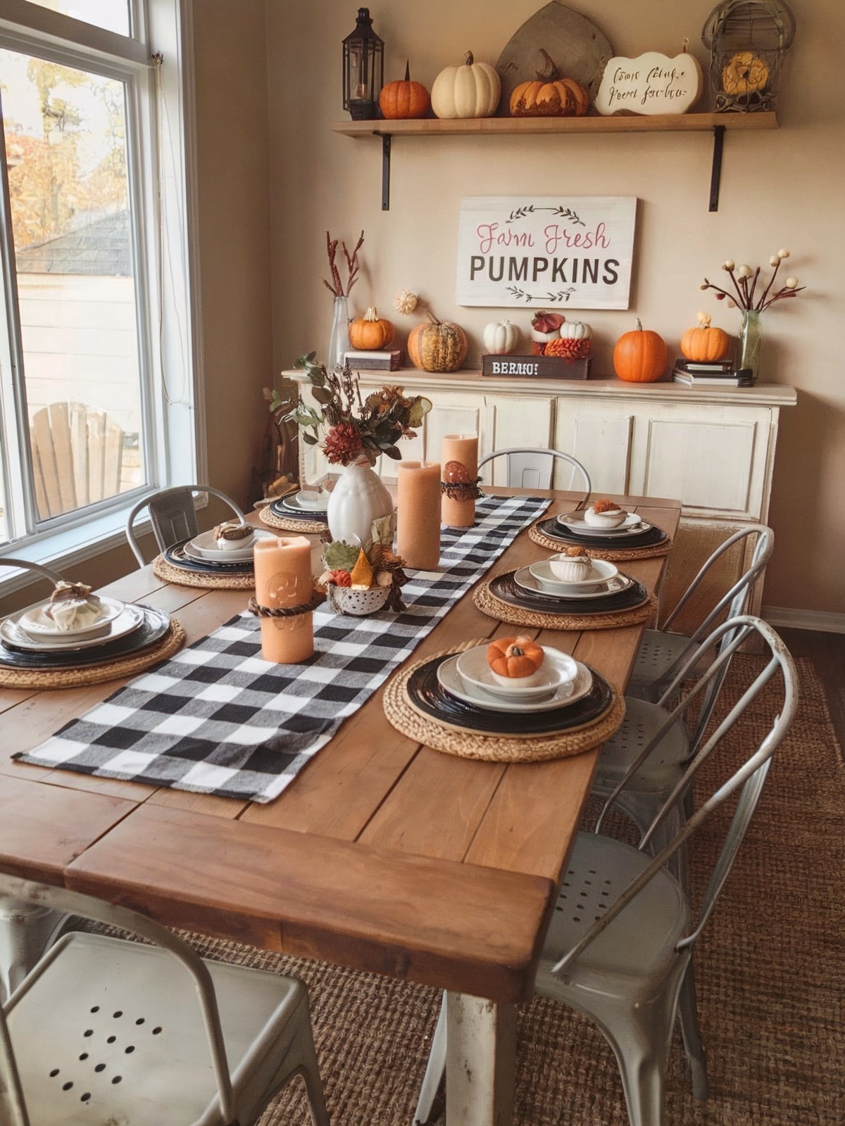 farmhouse dining room decor fall