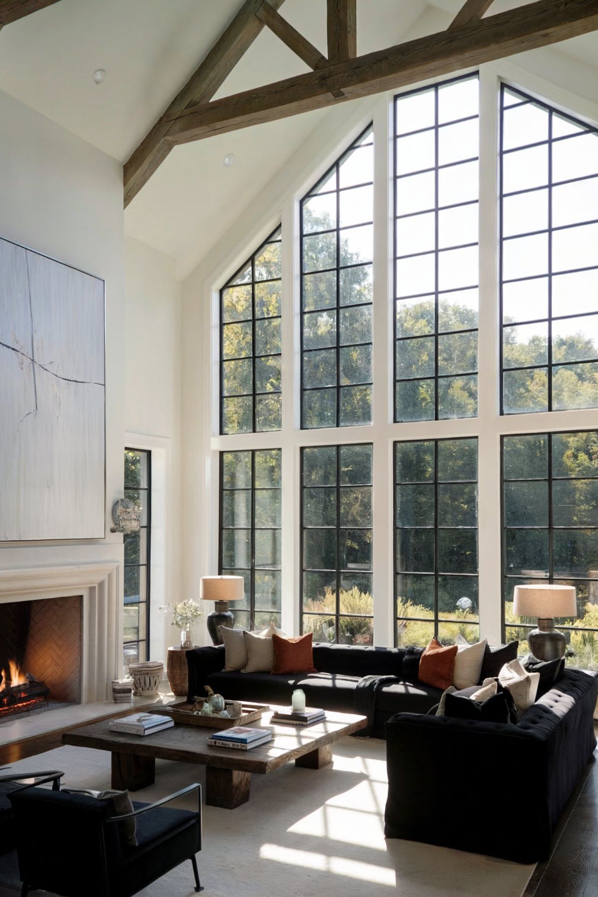 farmhouse living room decor black