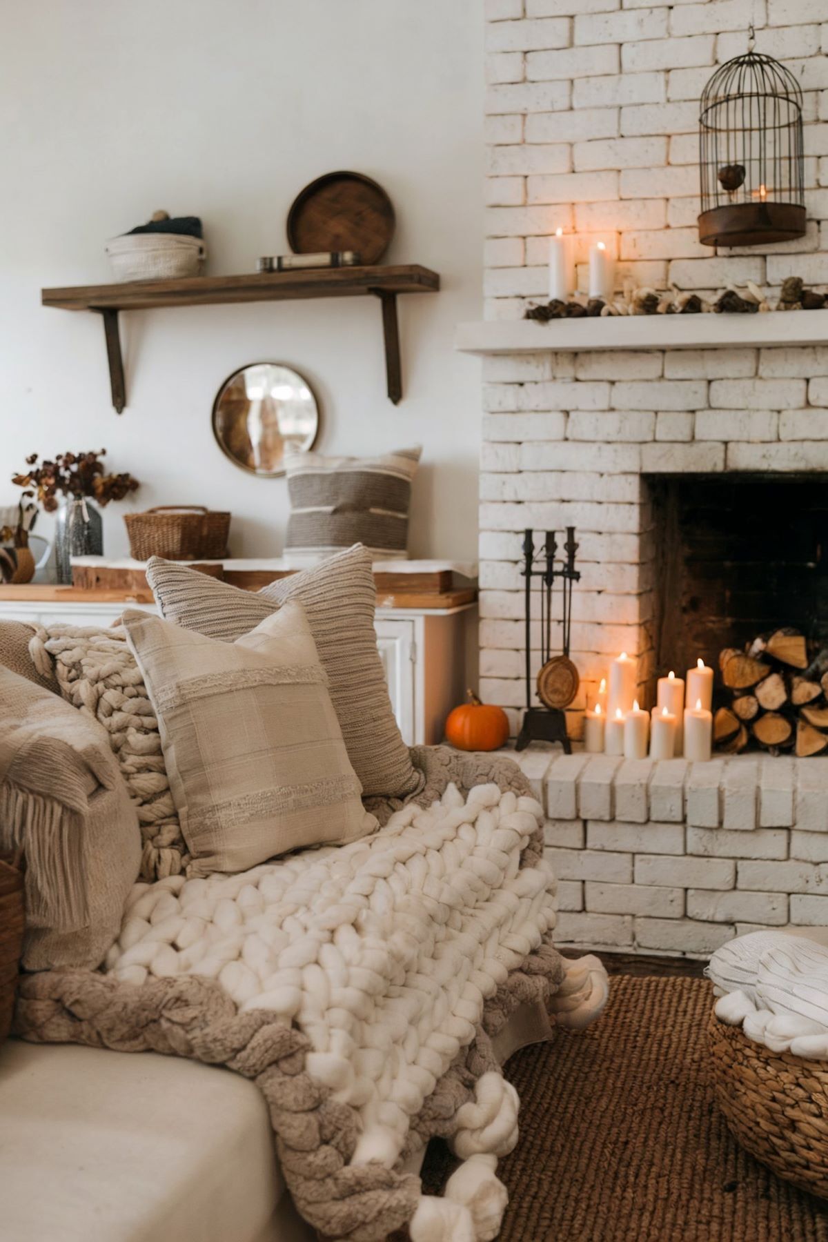 farmhouse living room decor boho