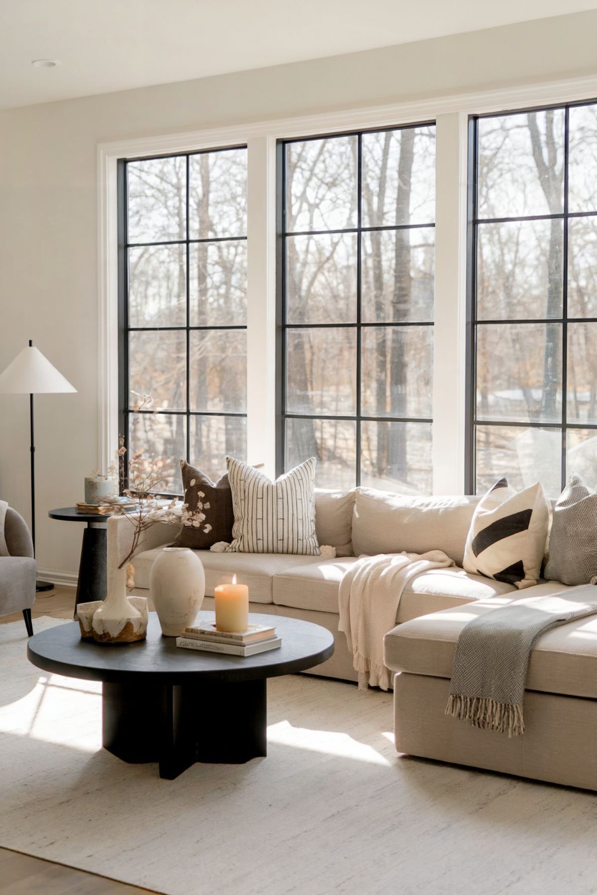 farmhouse living room decor earth tone