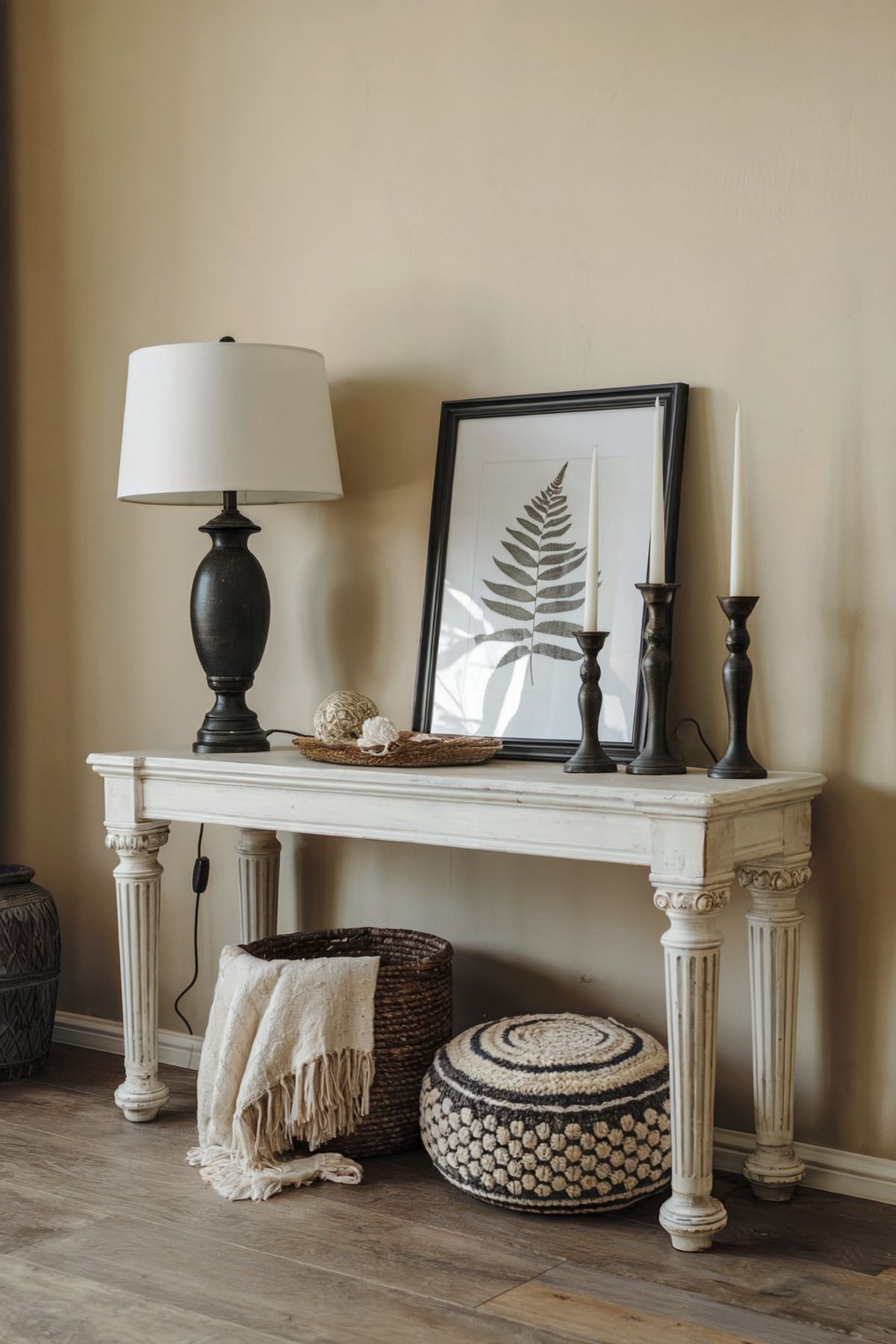 farmhouse living room decor end tables