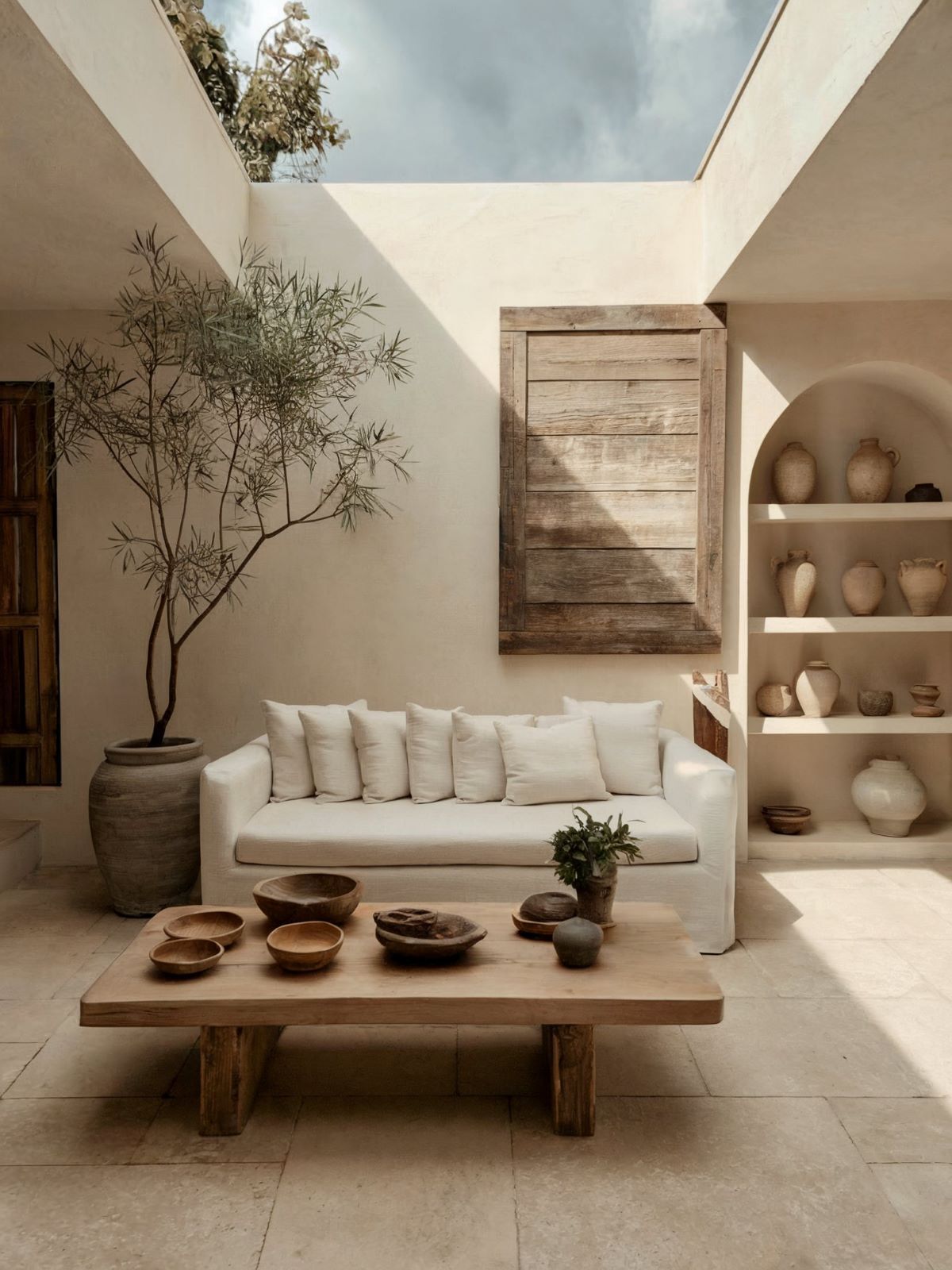 farmhouse living room decor japandi