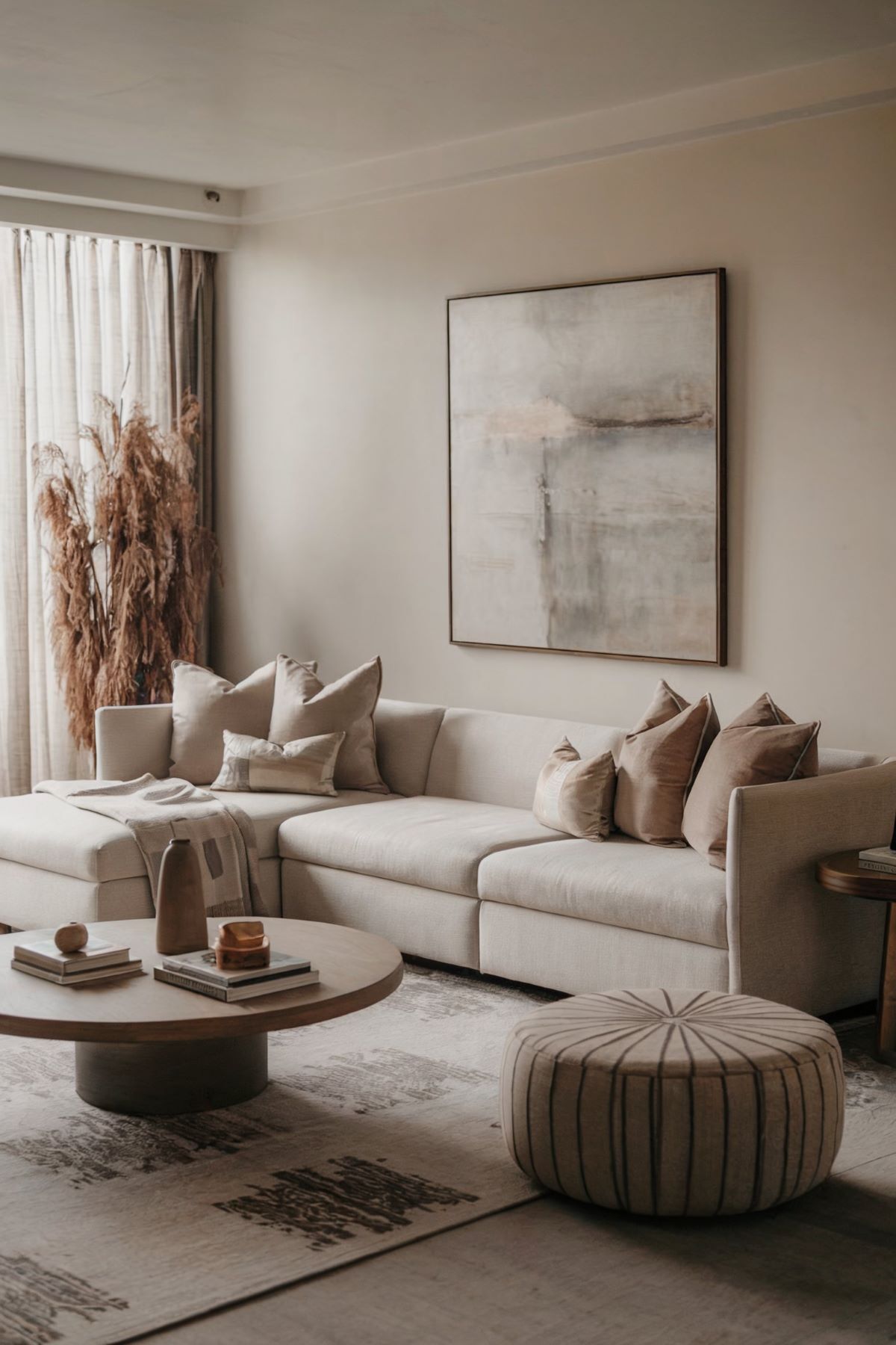 farmhouse living room decor neutral rug