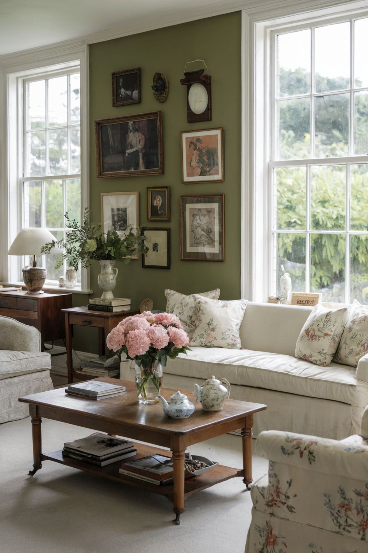 farmhouse living room decor vintage