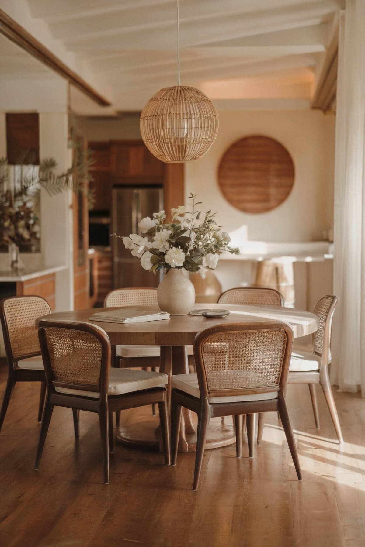 industrial minimalist dining room decor elegantly designed dining area with a round wooden table