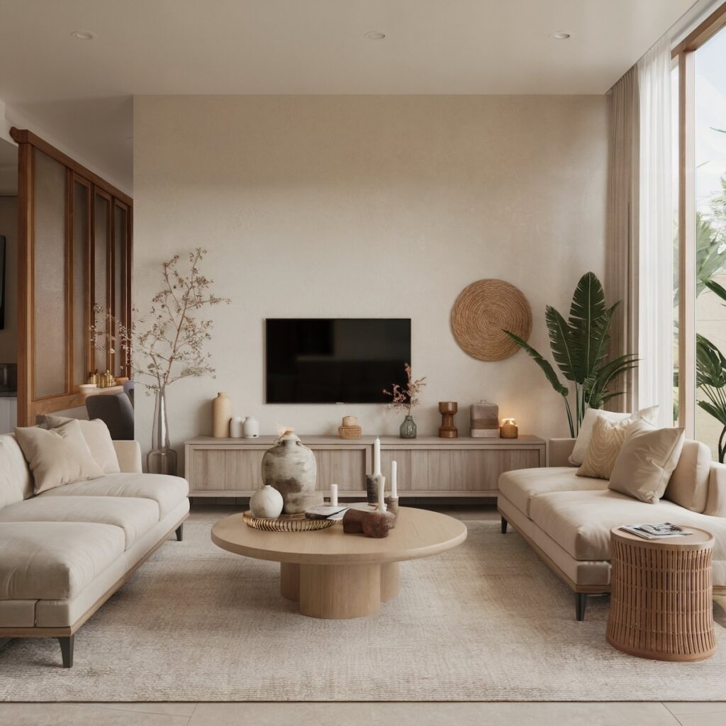 japandi living room design luxury