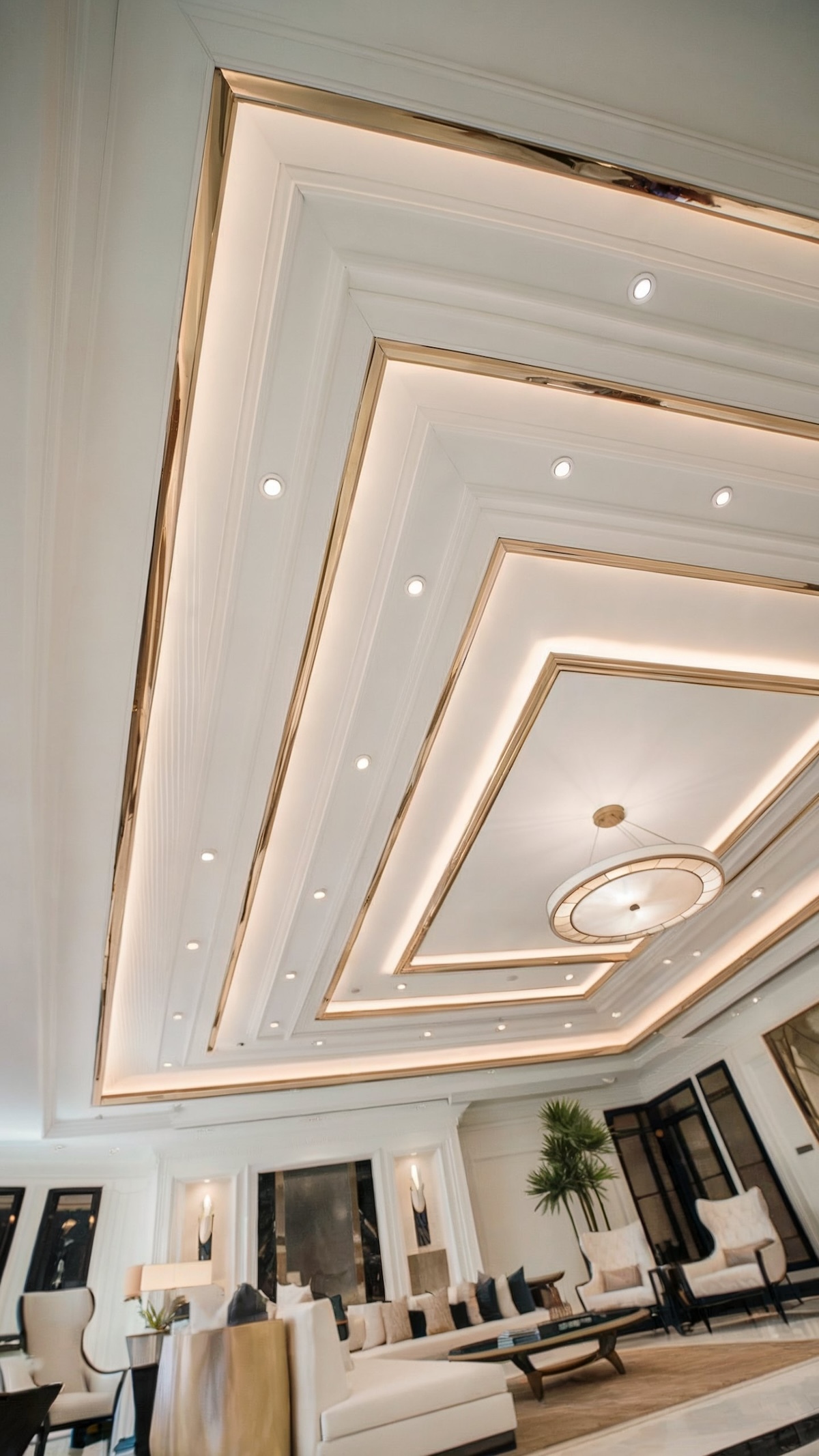 luxurious living room false ceiling design