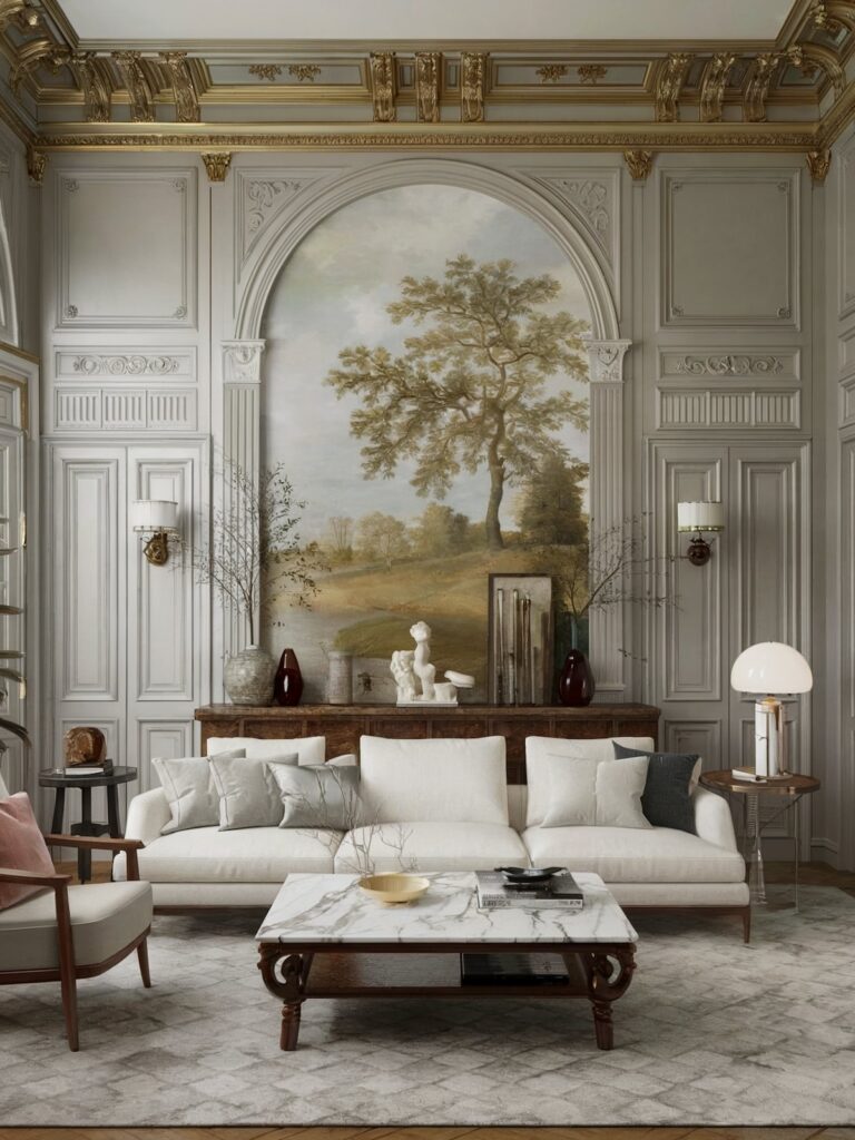 luxurious monochromatic living room