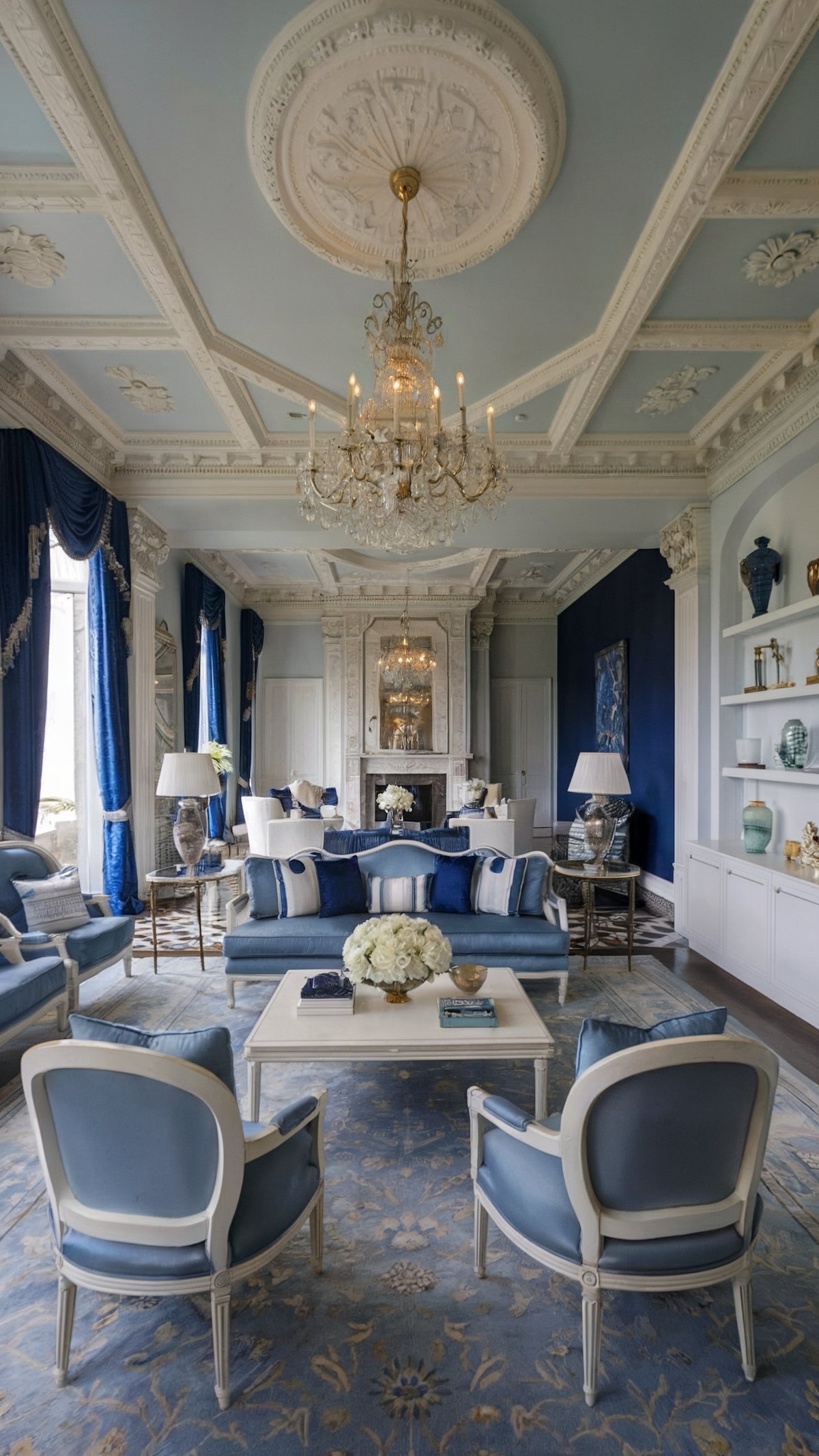 luxurious navy blue couch living room ideas