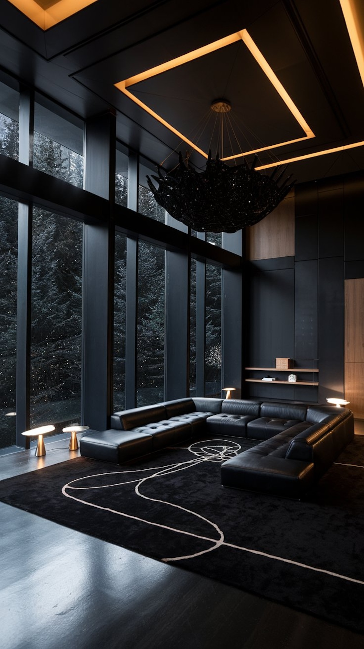 luxury living room design night