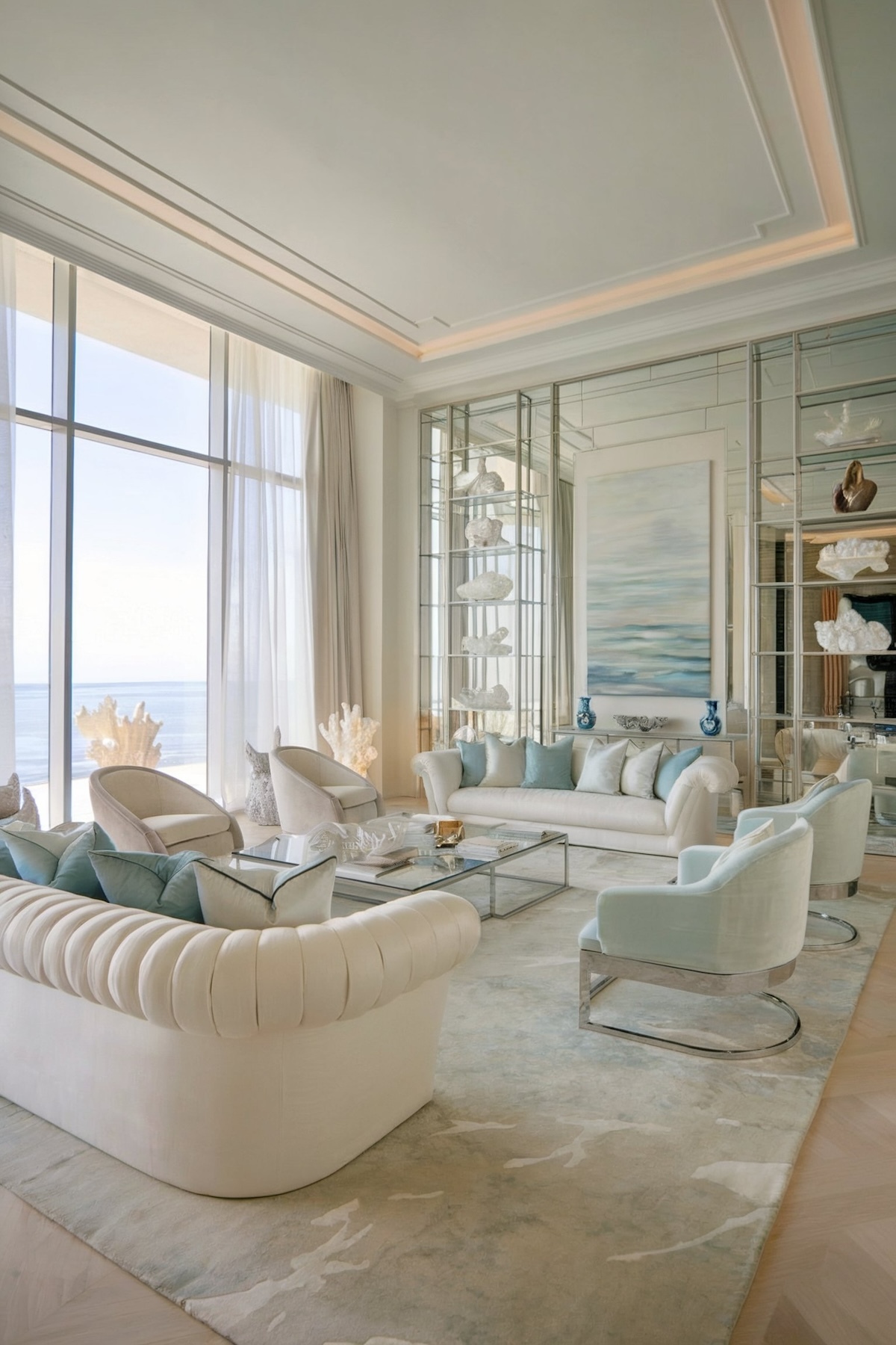 luxury living room design sea view