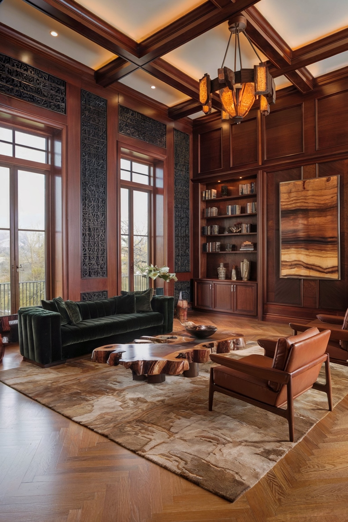 luxury living room design wood