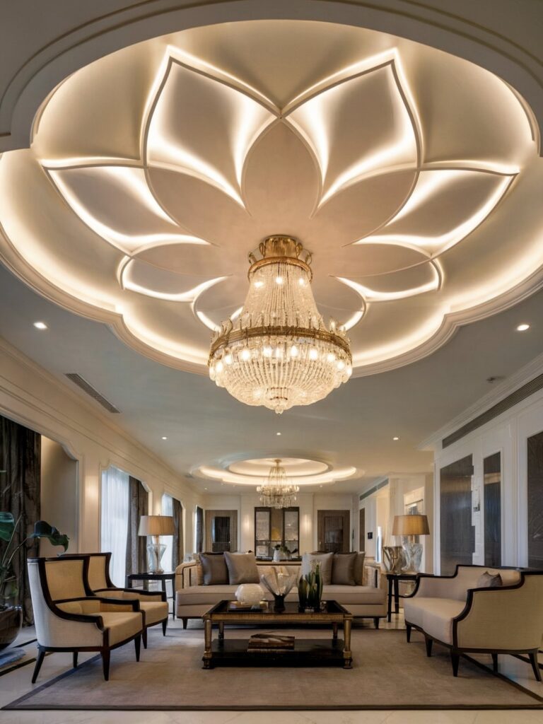 luxury pop ceiling design living room