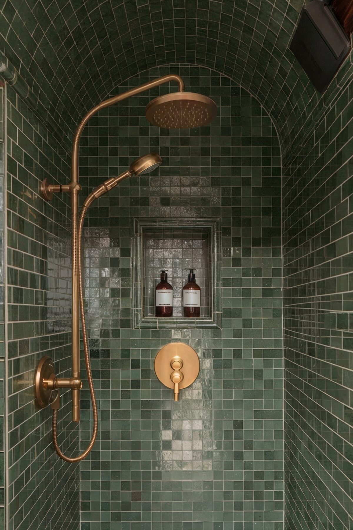 luxury tile bathroom ideas a vibrant and luxurious feel with a distinctive arched ceiling