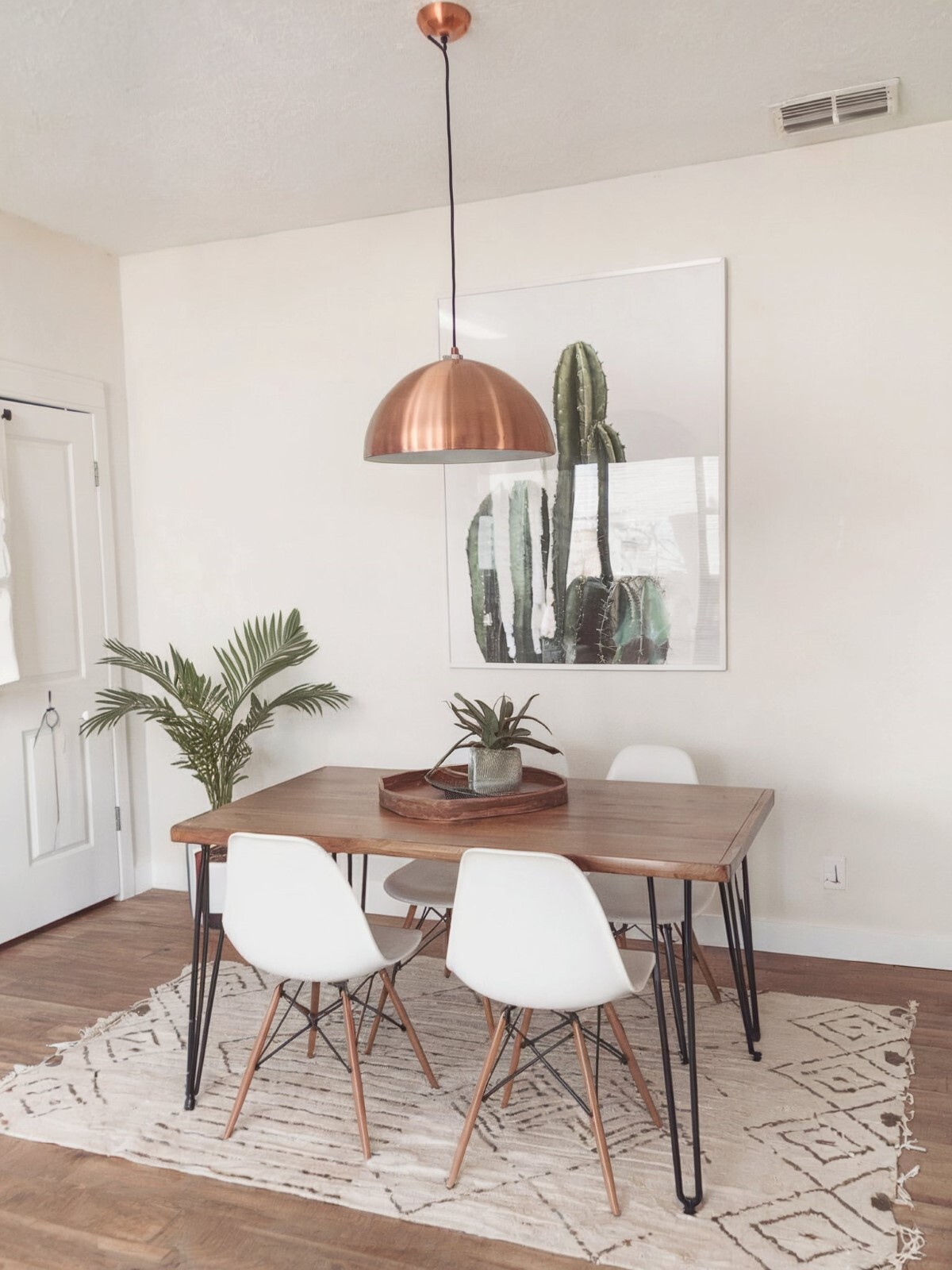 minimalist dining room decor classy small dinning space with wooden table and white chairs
