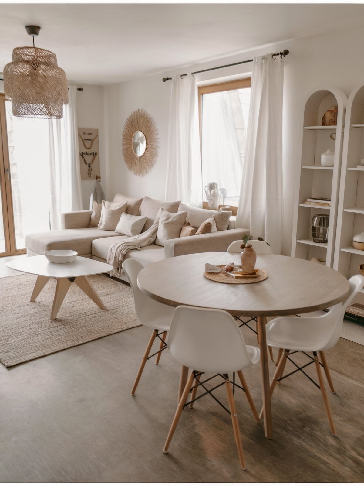 minimalist small dining room ideas modern living and dinning room with a neutral color palette