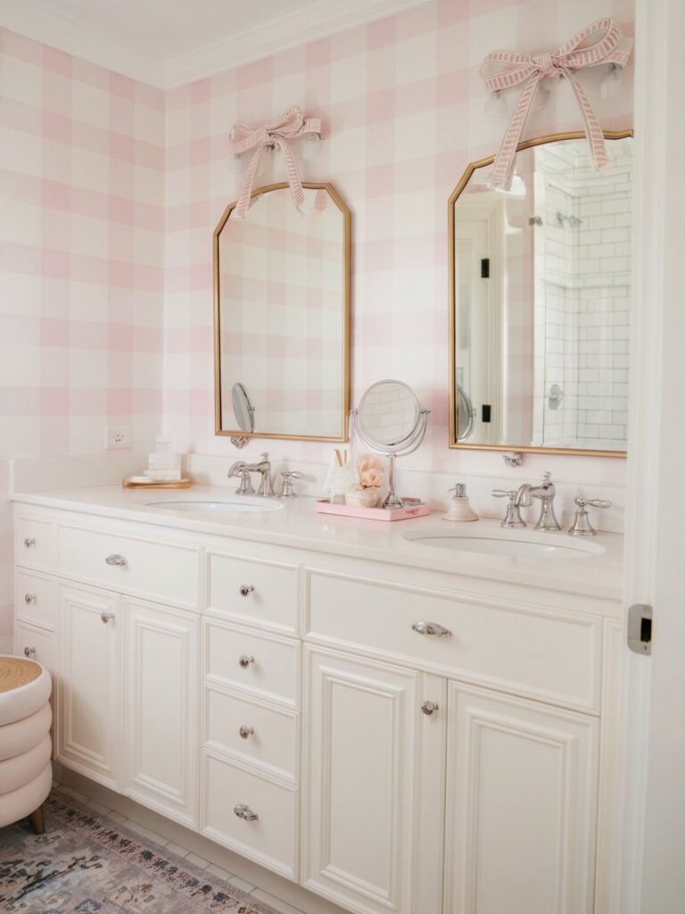 modern bathroom decor pink for girl