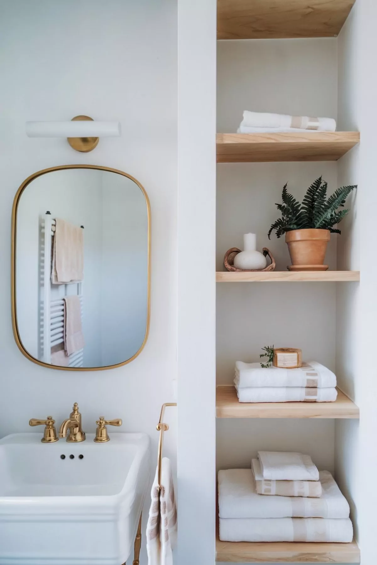 modern bathroom design gold fixtures