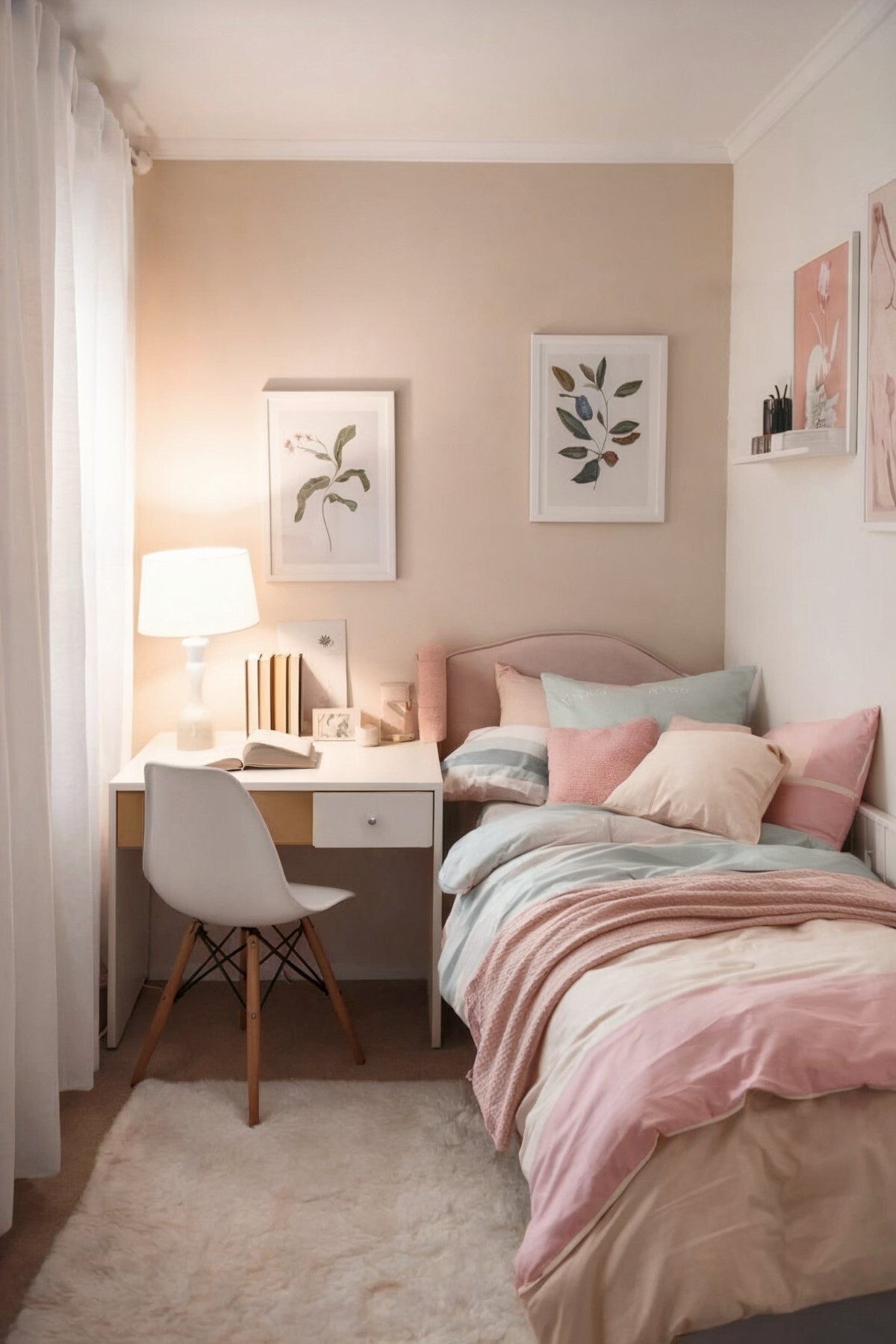 modern bedroom design with study table modern small bedroom featuring shades of pink and a study table