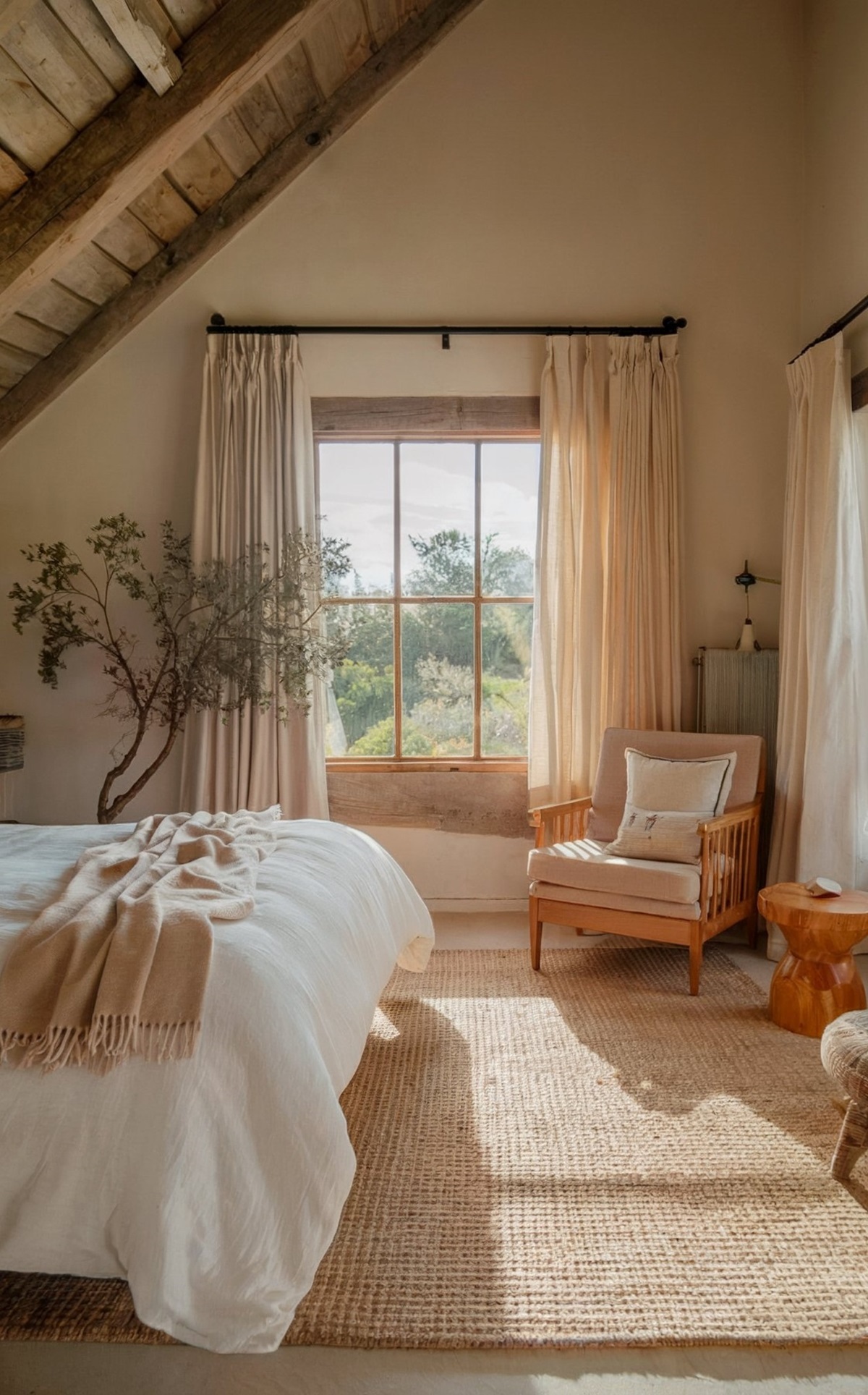 modern bedroom ideas interior design room with a rustic design, a serene and warm ambiance