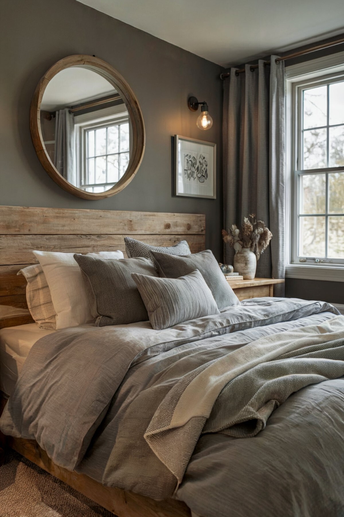 modern bedroom ideas men cozy bedroom with a rustic wooden headboard bed