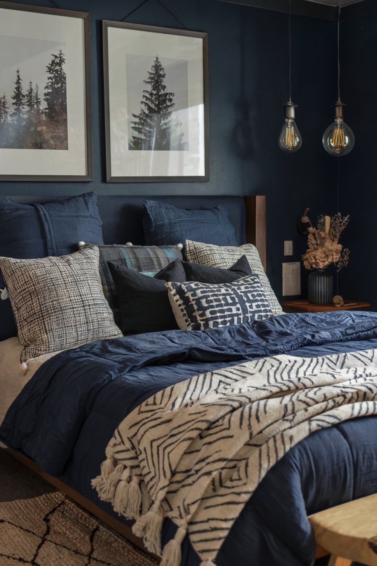 modern bedroom ideas navy blue cozy bedroom with a navy blue accent