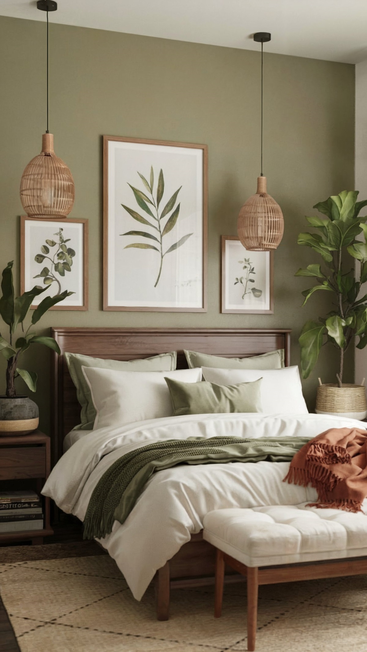modern bedroom ideas olive green simple room design dominated by a muted green wall