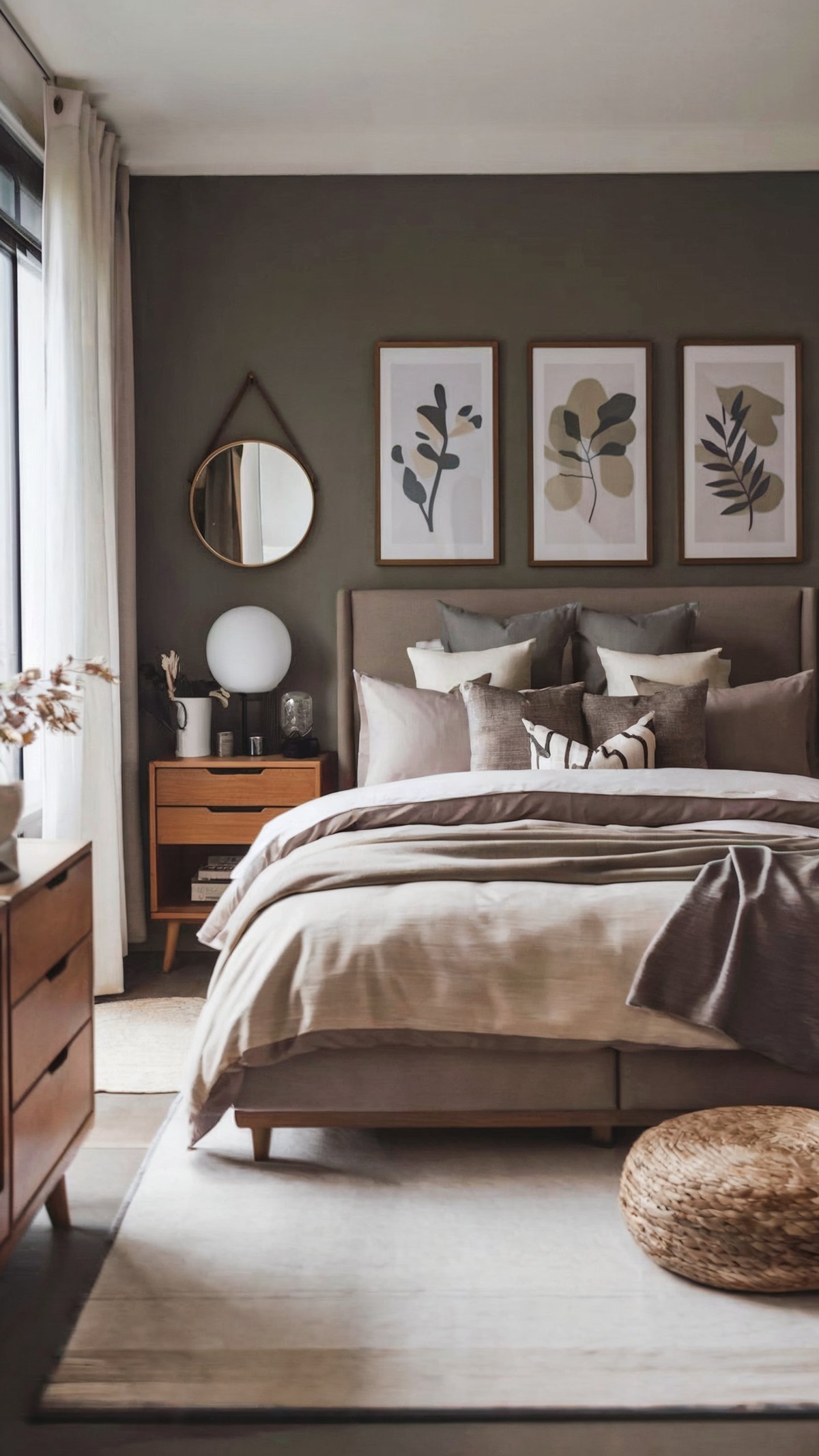 modern bedroom ideas on a budget bedroom with neutral toned bedding and large windows for natural light