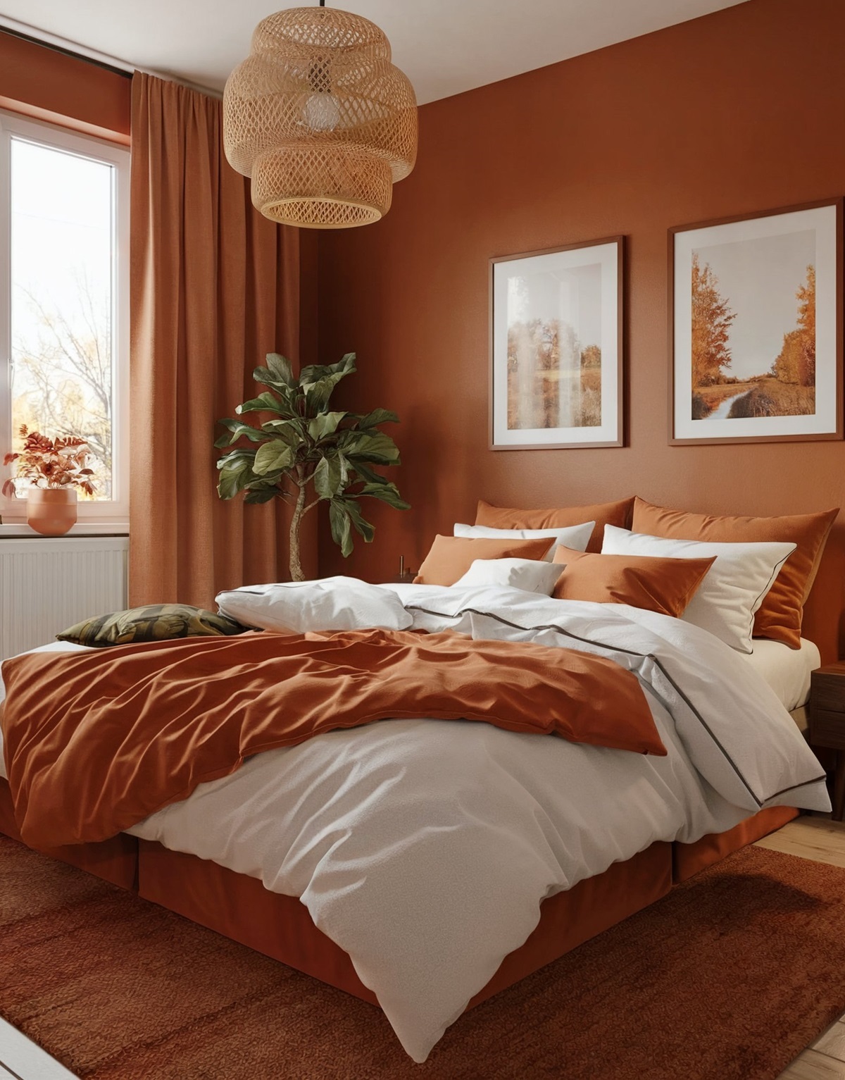 modern bedroom ideas orange cozy bedroom with a dominant orange accent