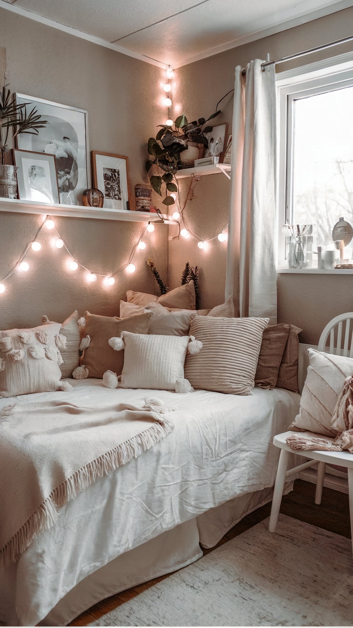 modern bedroom ideas small small elegant room featuring a shelf holding framed pictures