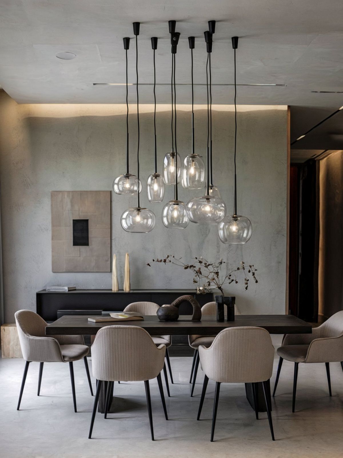 modern dining room ideas glass table wide hall