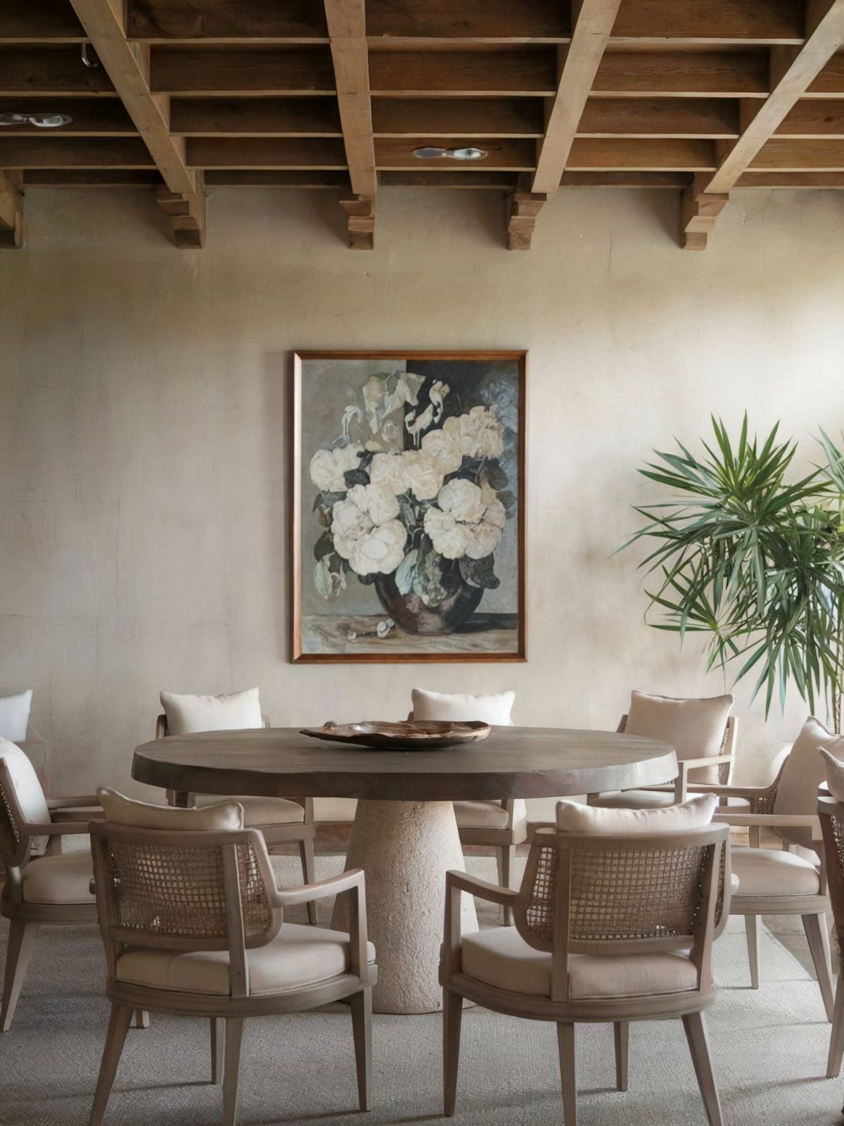 modern dining room ideas marble round table chairs rustic wall