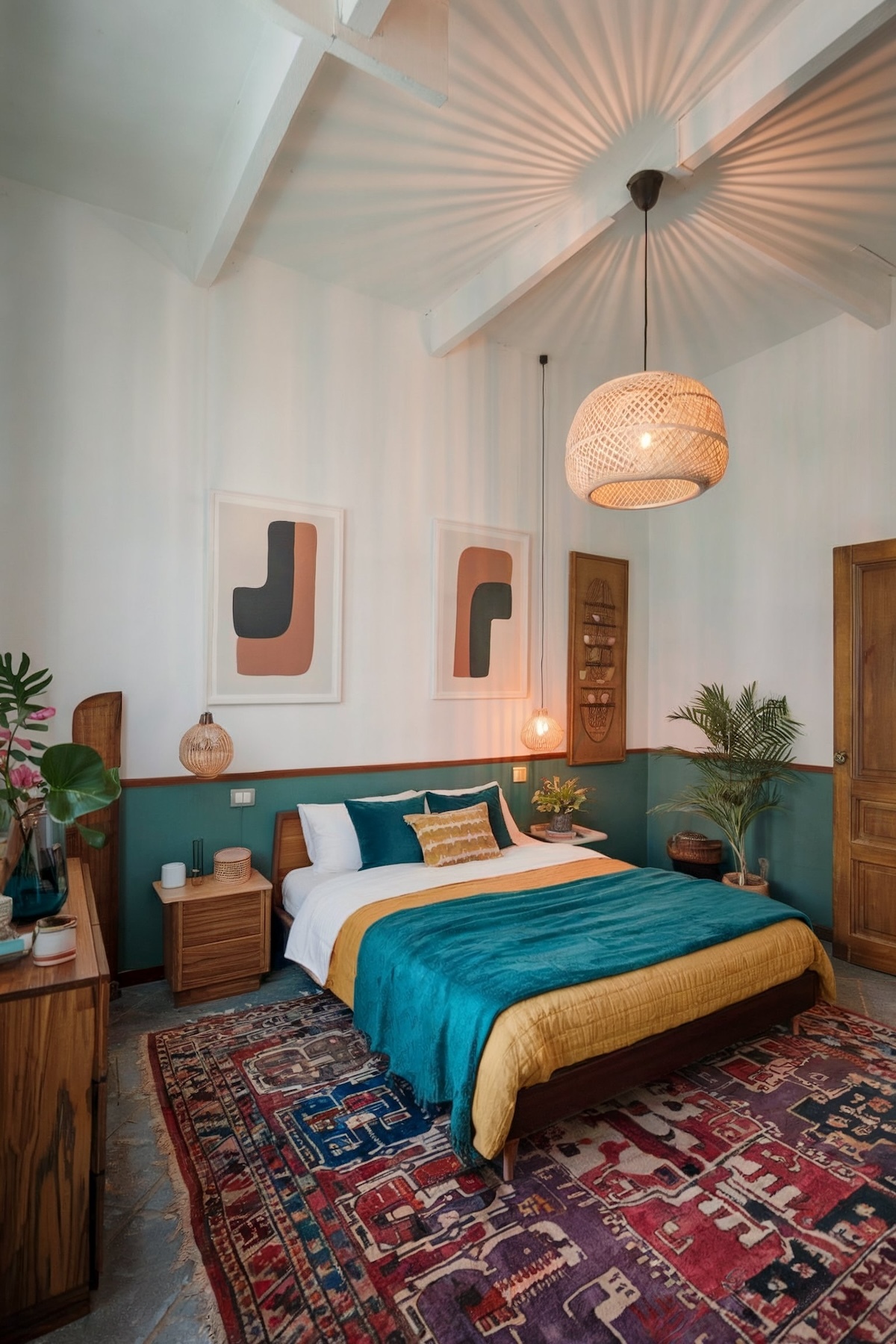 modern eclectic vintage bedroom decor