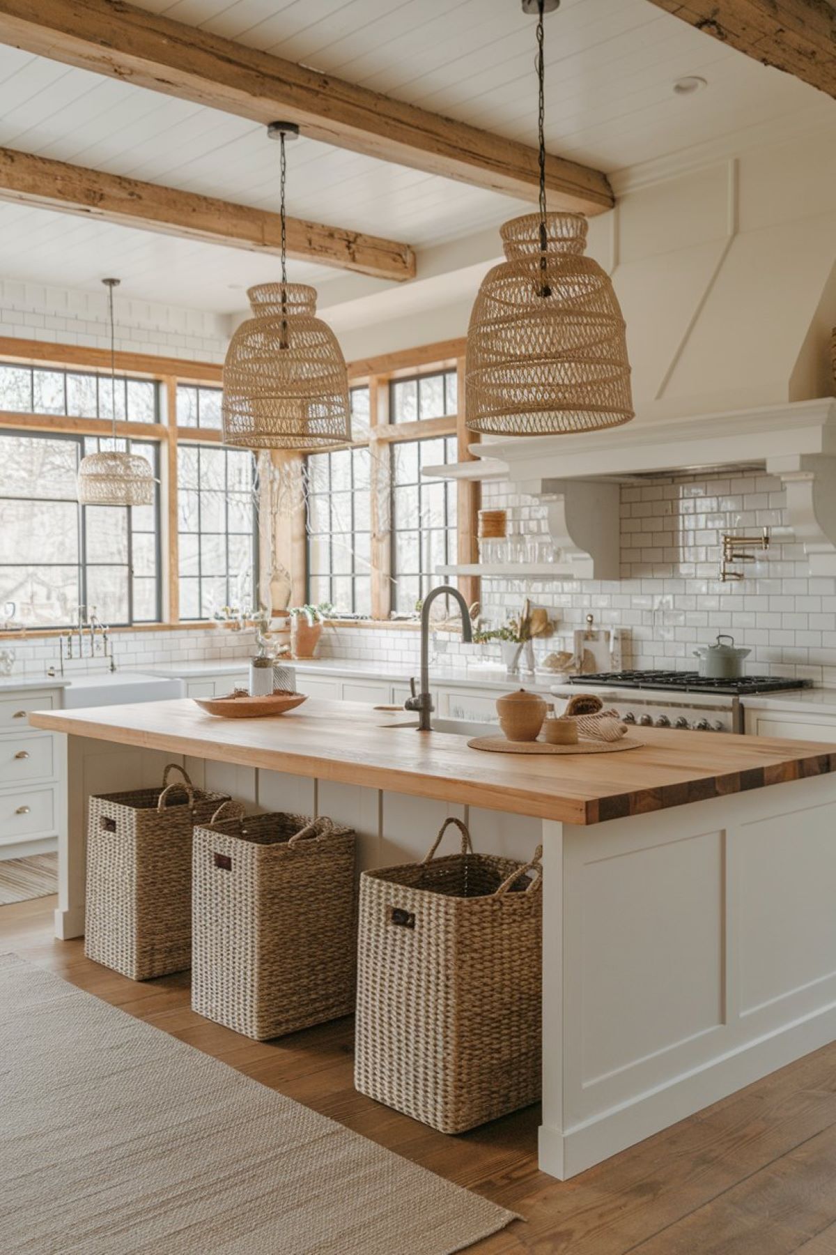 modern farmhouse kitchen with organic elements