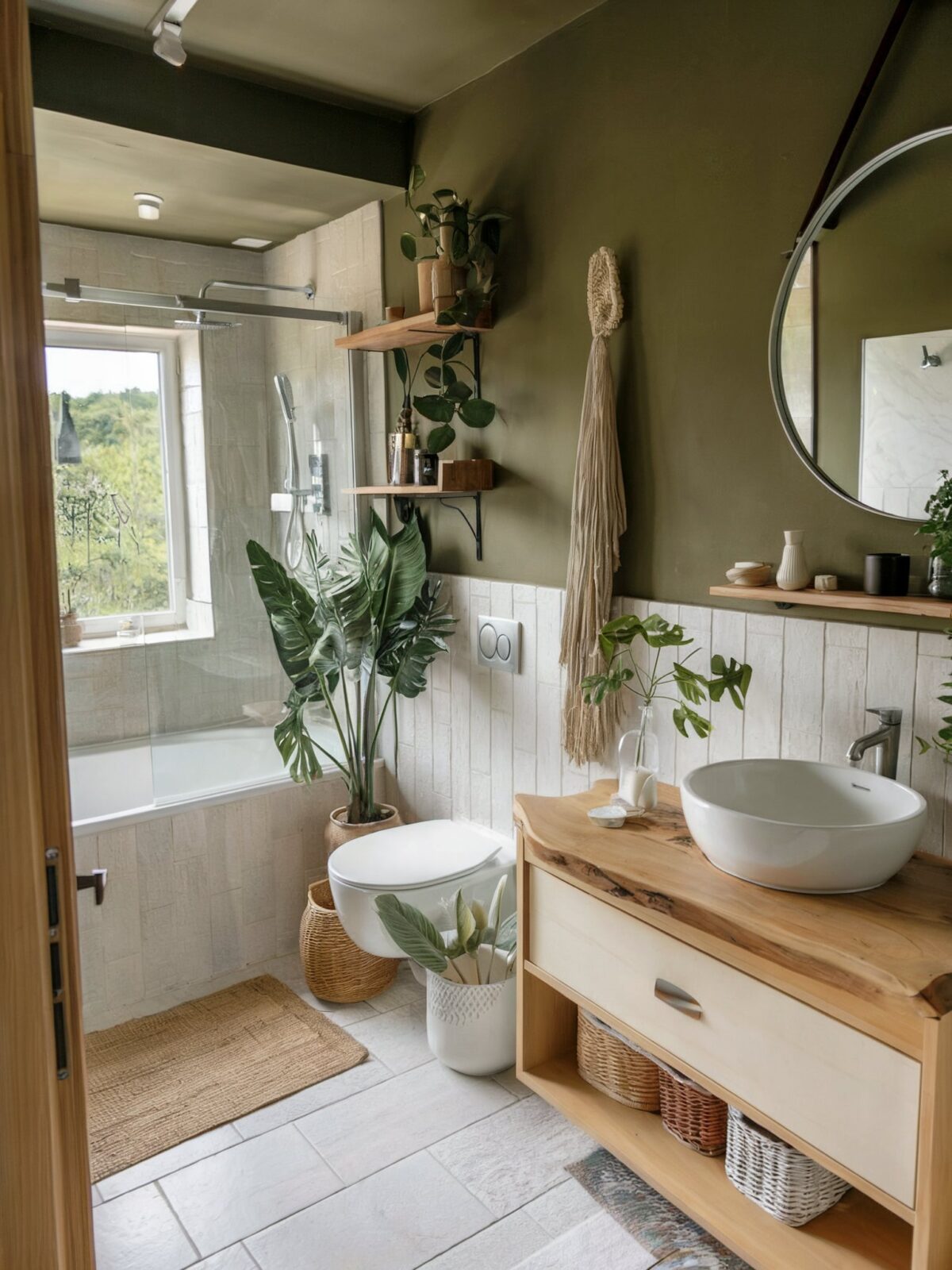modern farmhouse small bathroom decor ideas with natural feel
