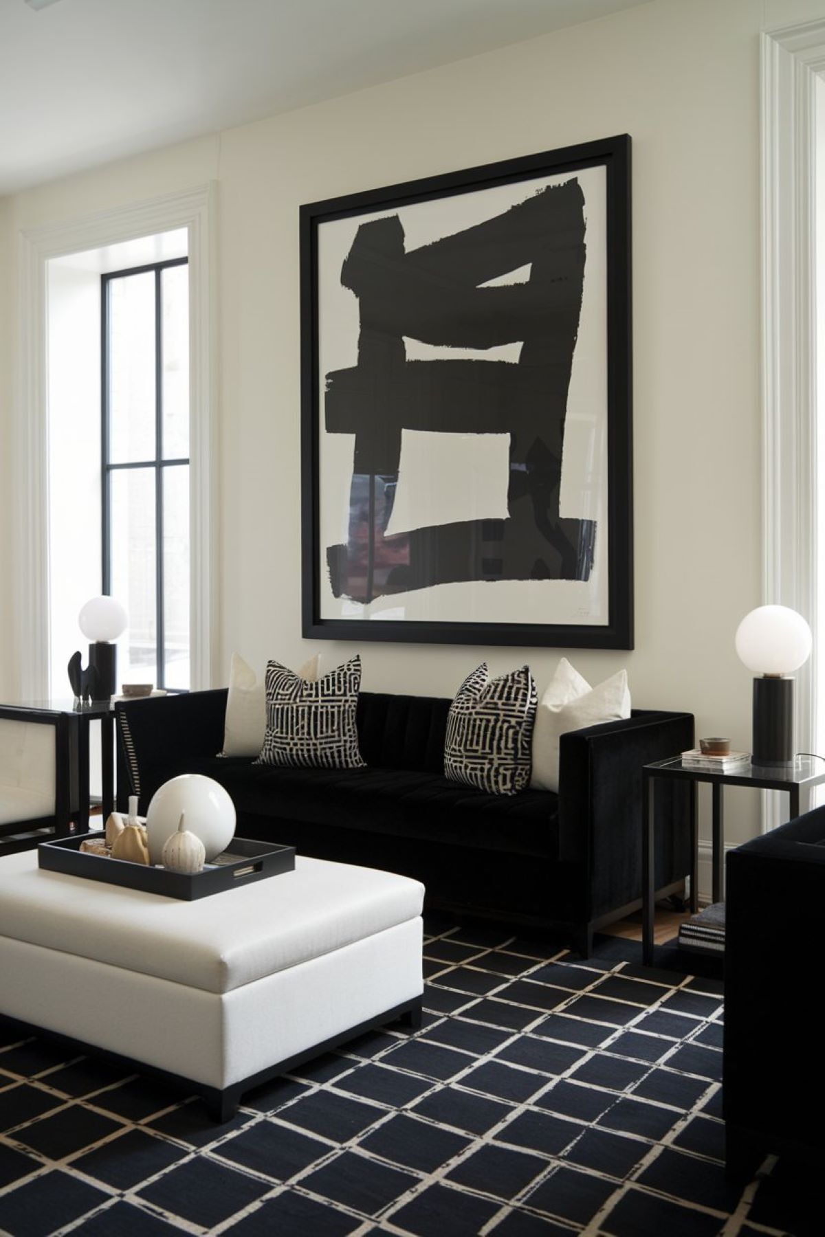 modern living room ideas black and white combination