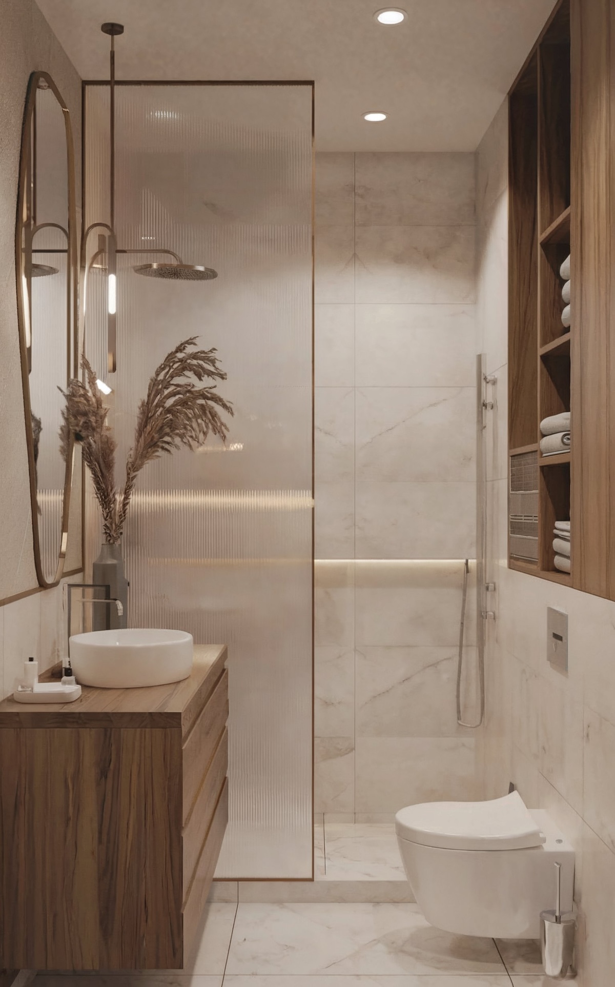 modern neutral bathroom design small space