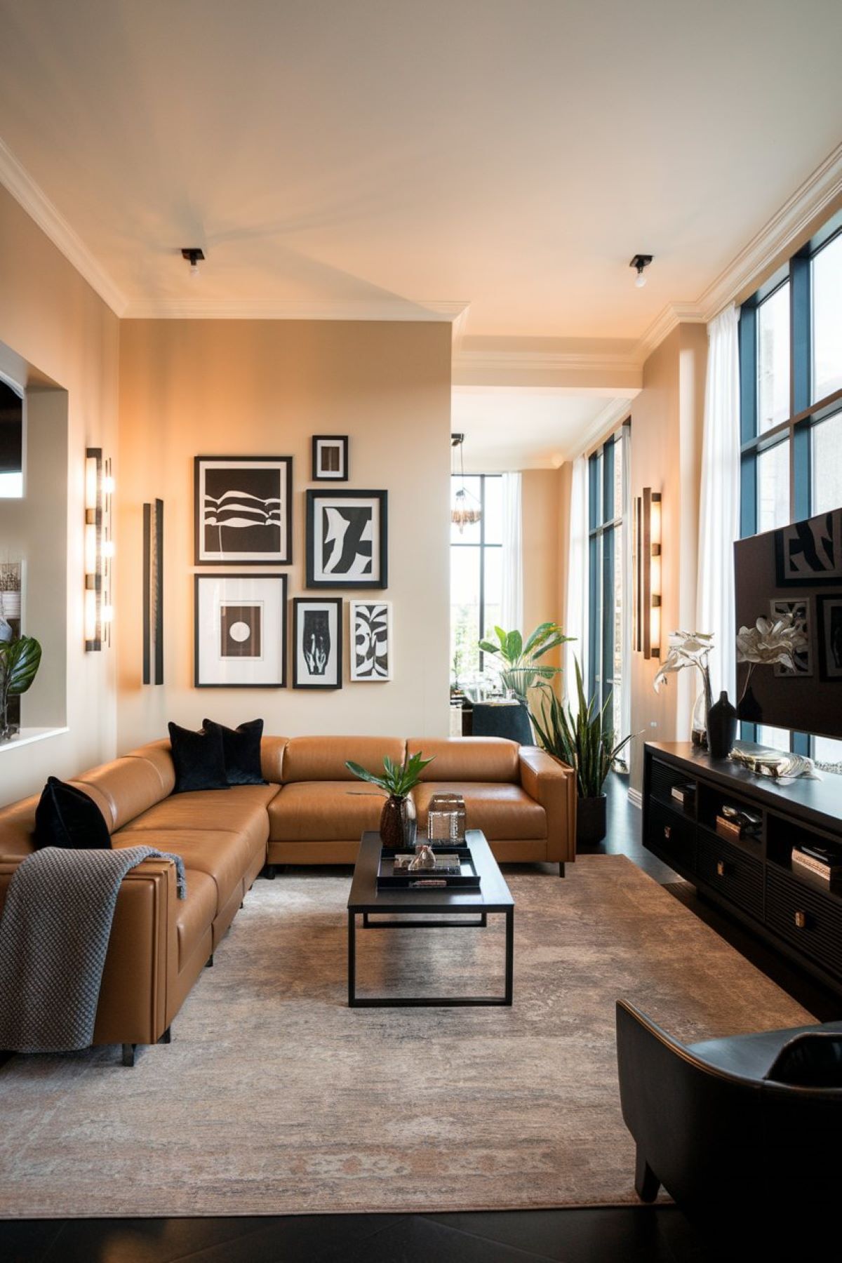 modern tan black and white living room ideas black and tan pallette