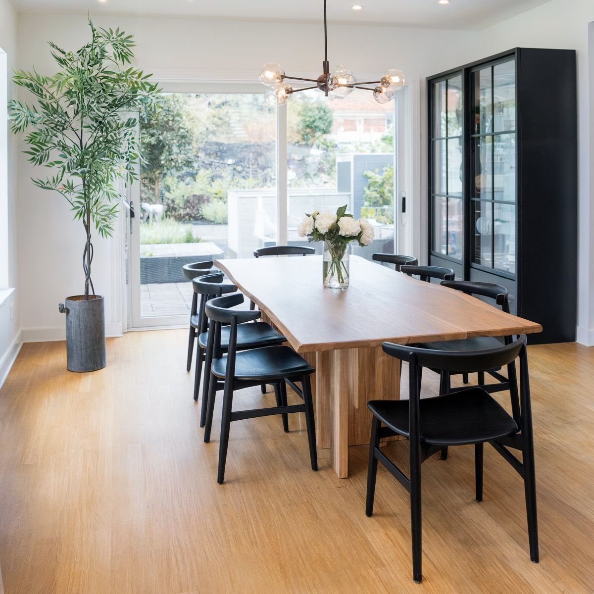 narrow dining room ideas modern black chair