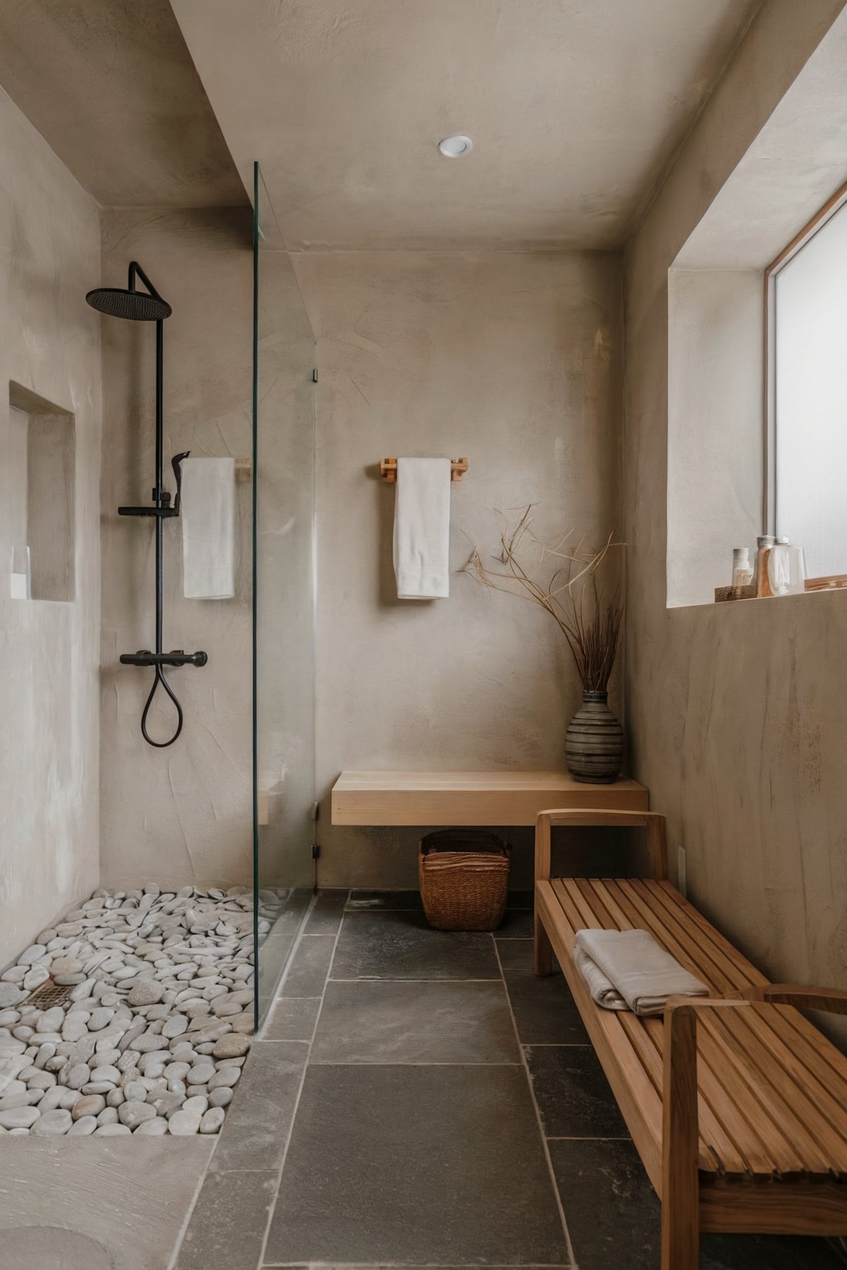neutral modern japanese bathroom marble