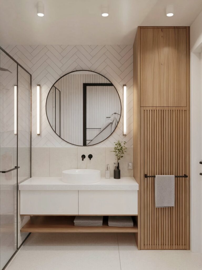 neutrall modern japandi bathroom decor