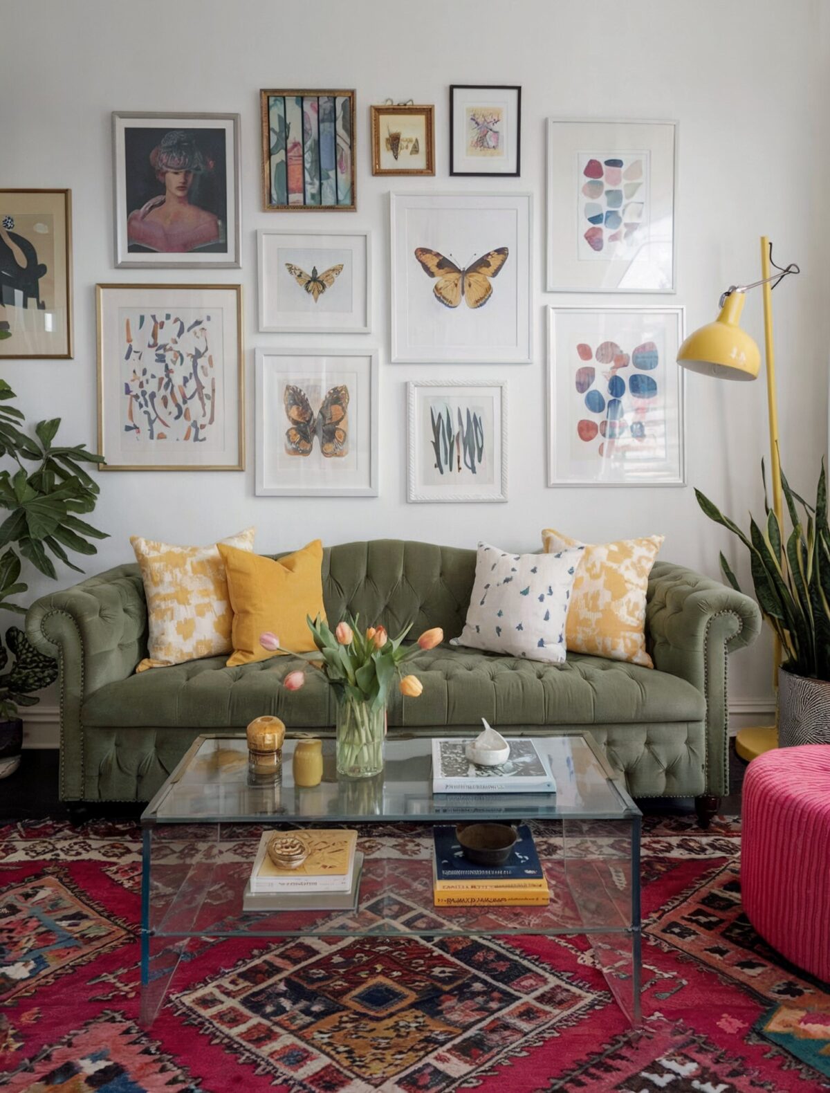 olive green couch living room ideas eclectic